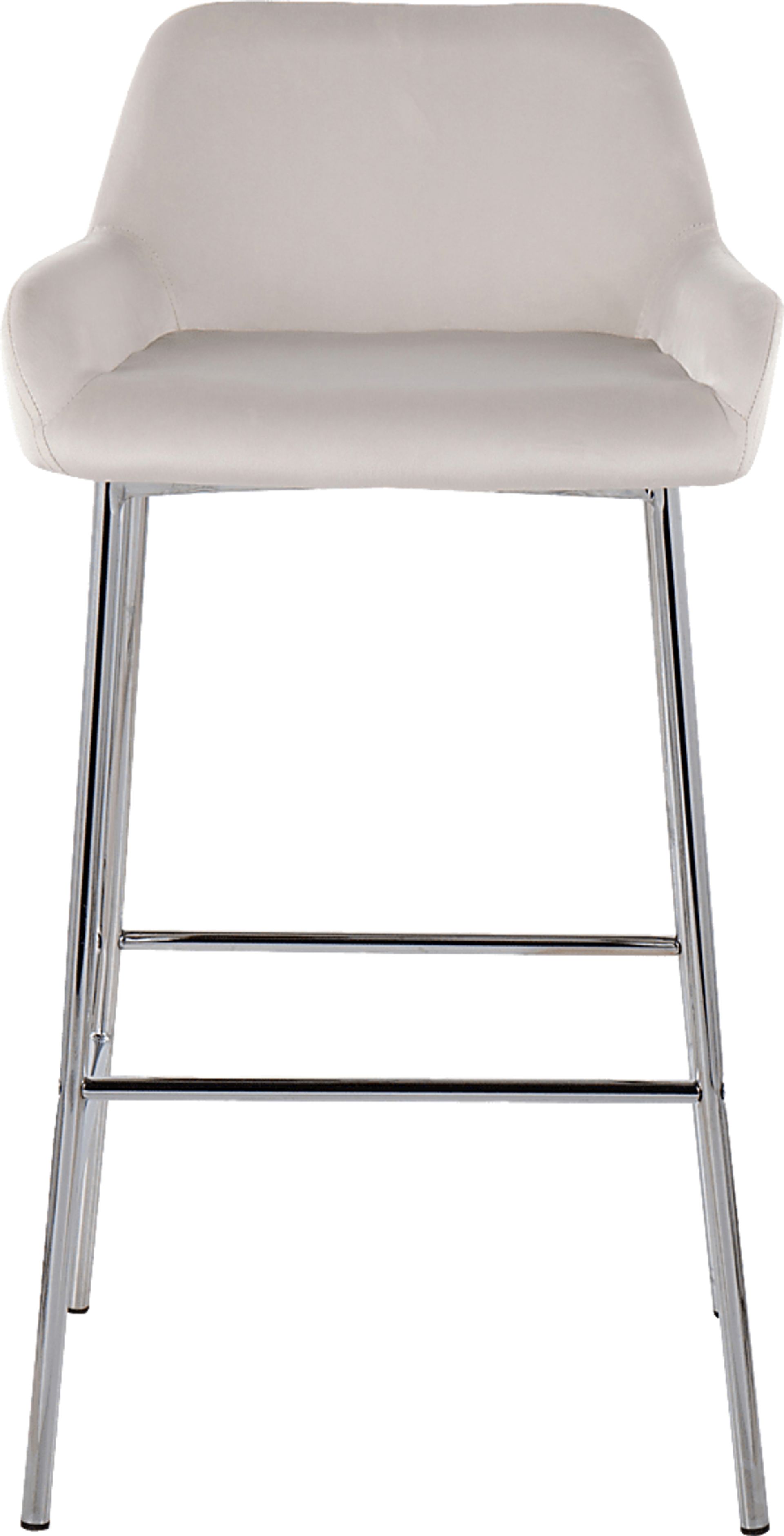 Rimcrest III White Velvet Barstool Set of 2 - Image 6