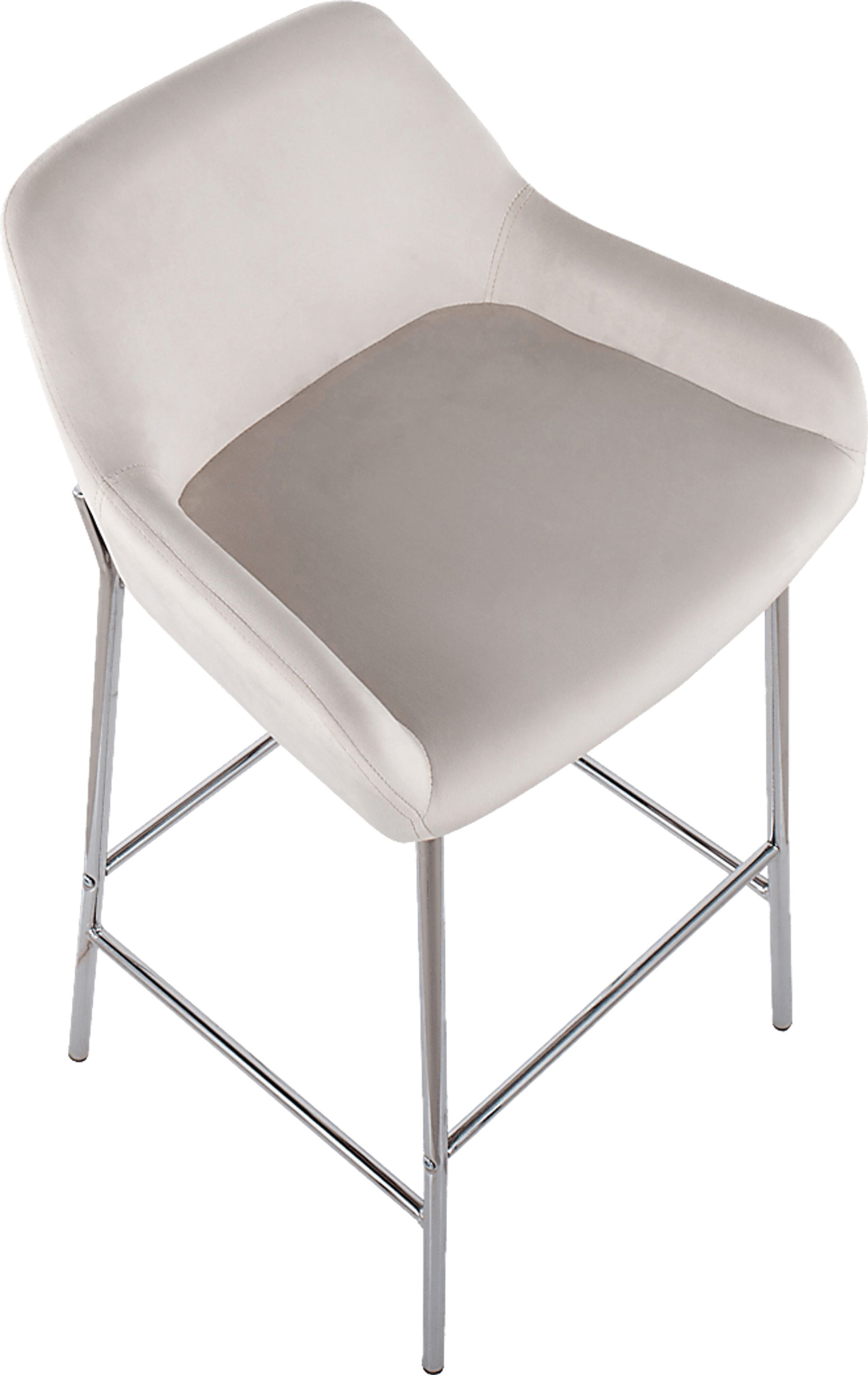 Rimcrest III White Velvet Barstool Set of 2 - Image 7