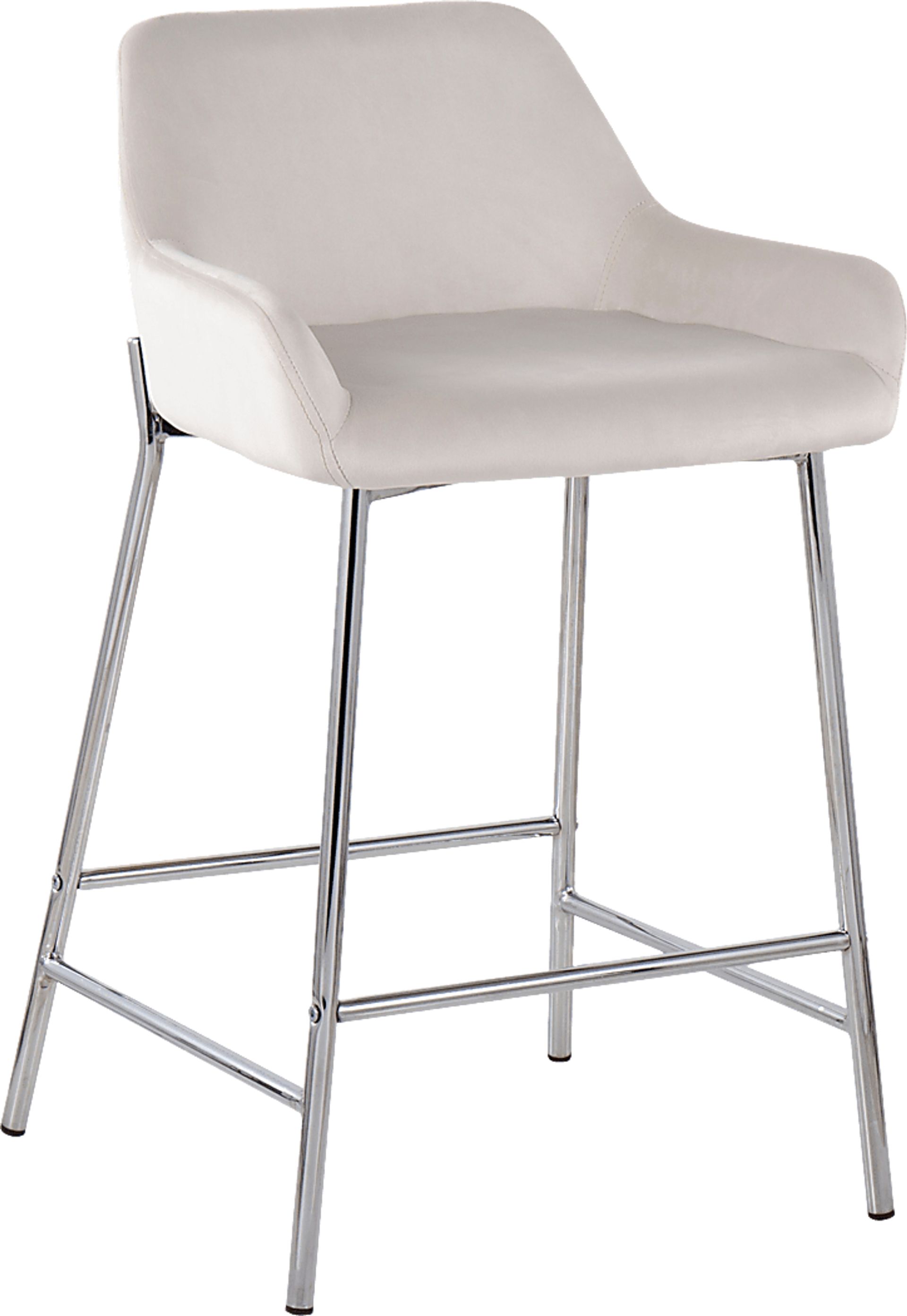 Rimcrest III White Velvet Counter Height Stool Set of 2 - Image 2
