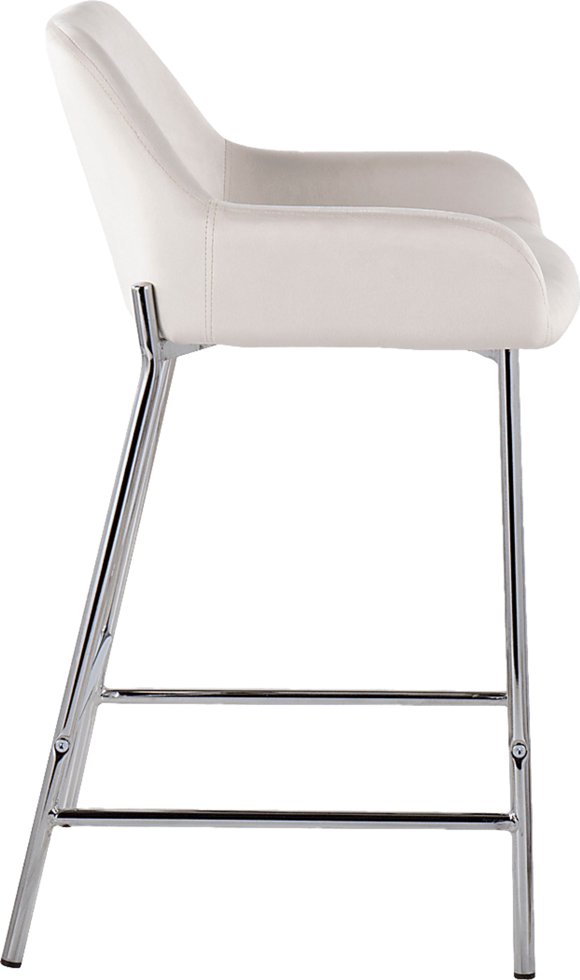 Rimcrest III White Velvet Counter Height Stool Set of 2 - Image 3
