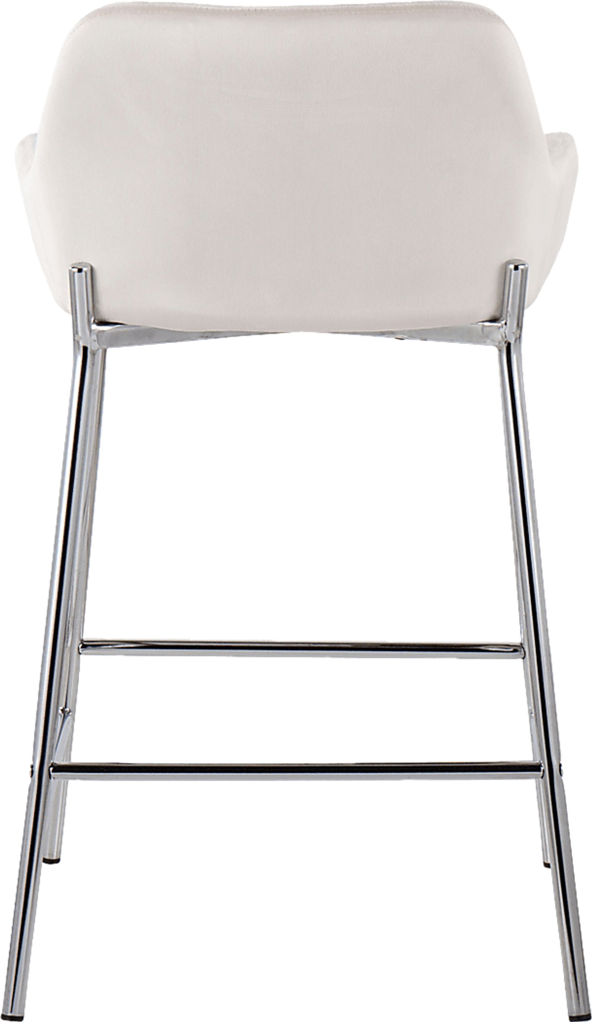 Rimcrest III White Velvet Counter Height Stool Set of 2 - Image 5