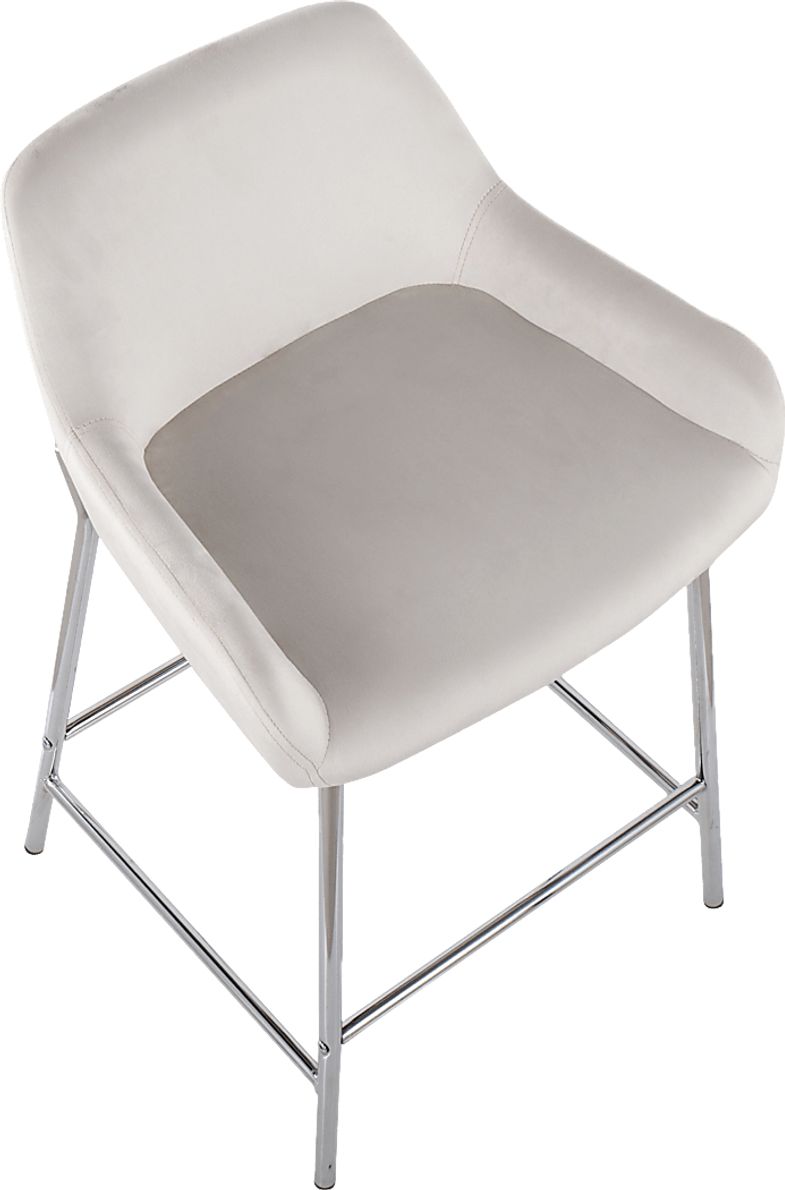 Rimcrest III White Velvet Counter Height Stool Set of 2
