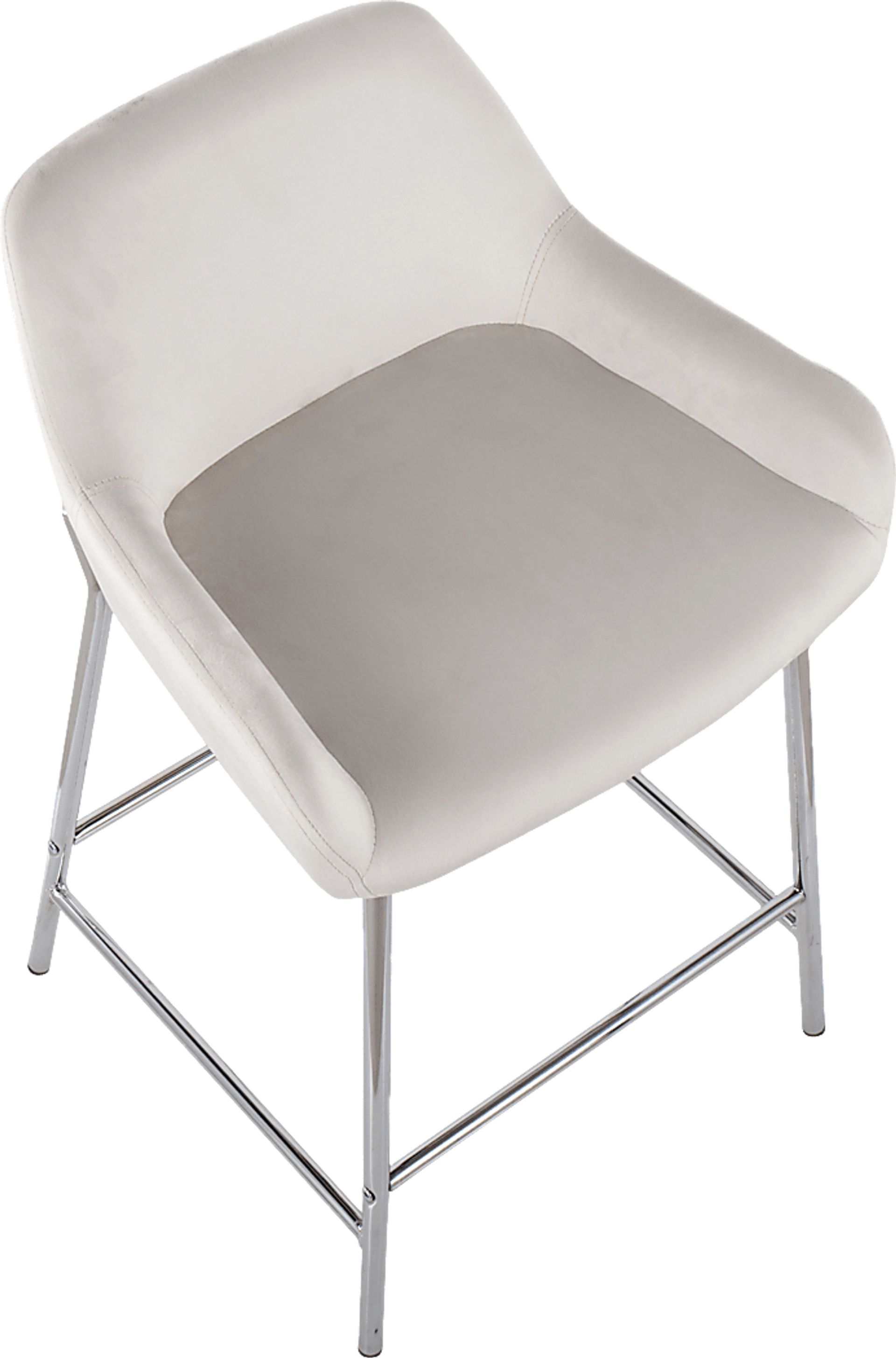 Rimcrest III White Velvet Counter Height Stool Set of 2 - Image 7