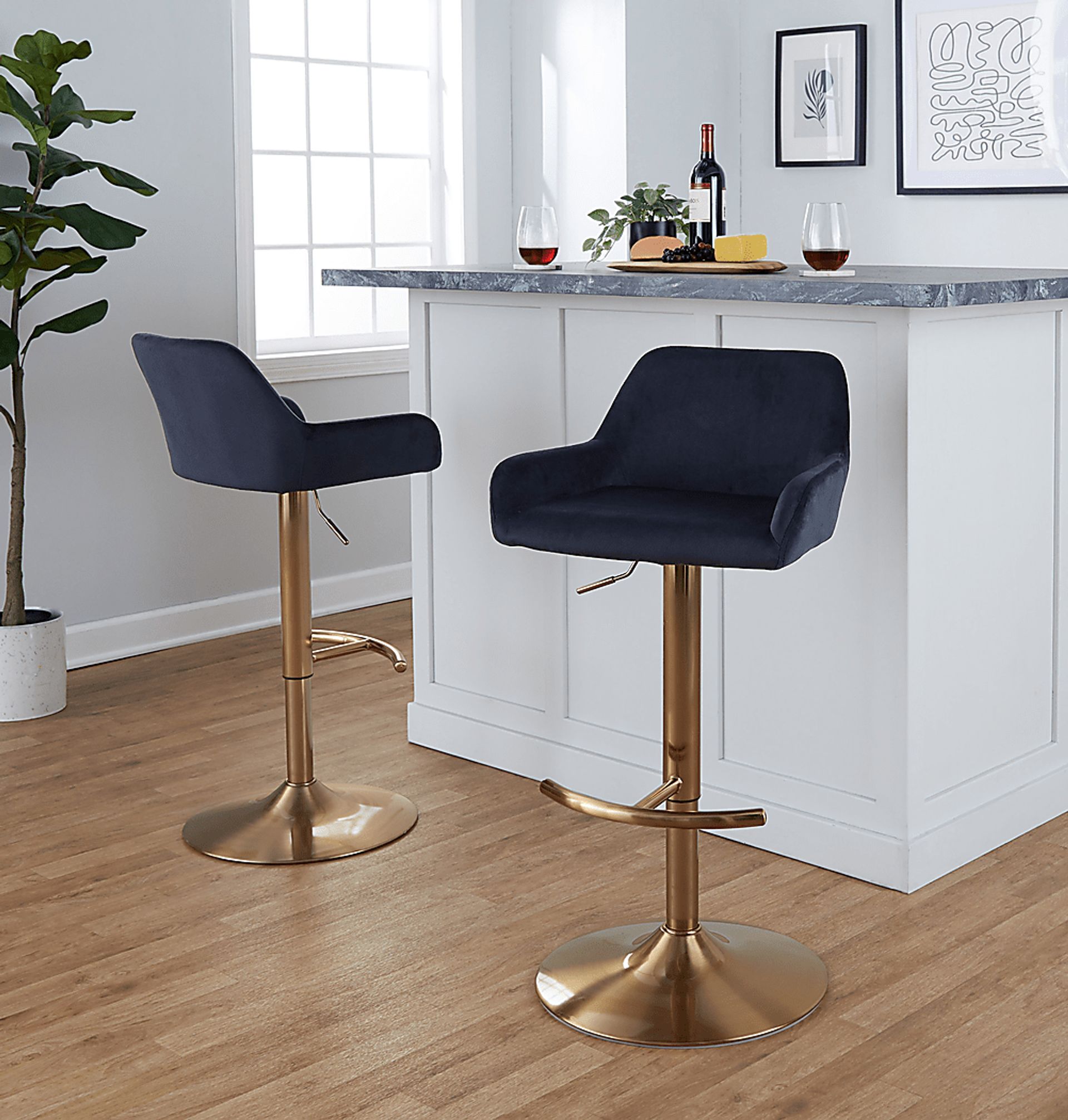 Rimcrest IV Black Adjustable Swivel Barstool, Set of 2 - Image 3