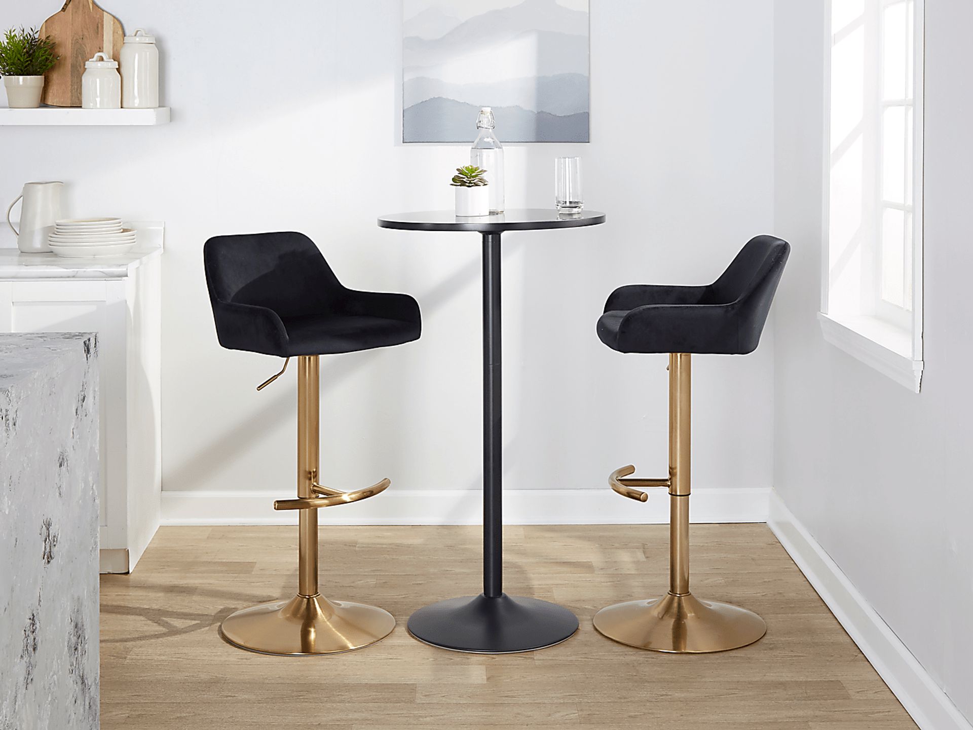 Rimcrest IV Black Adjustable Swivel Barstool, Set of 2 - Image 4