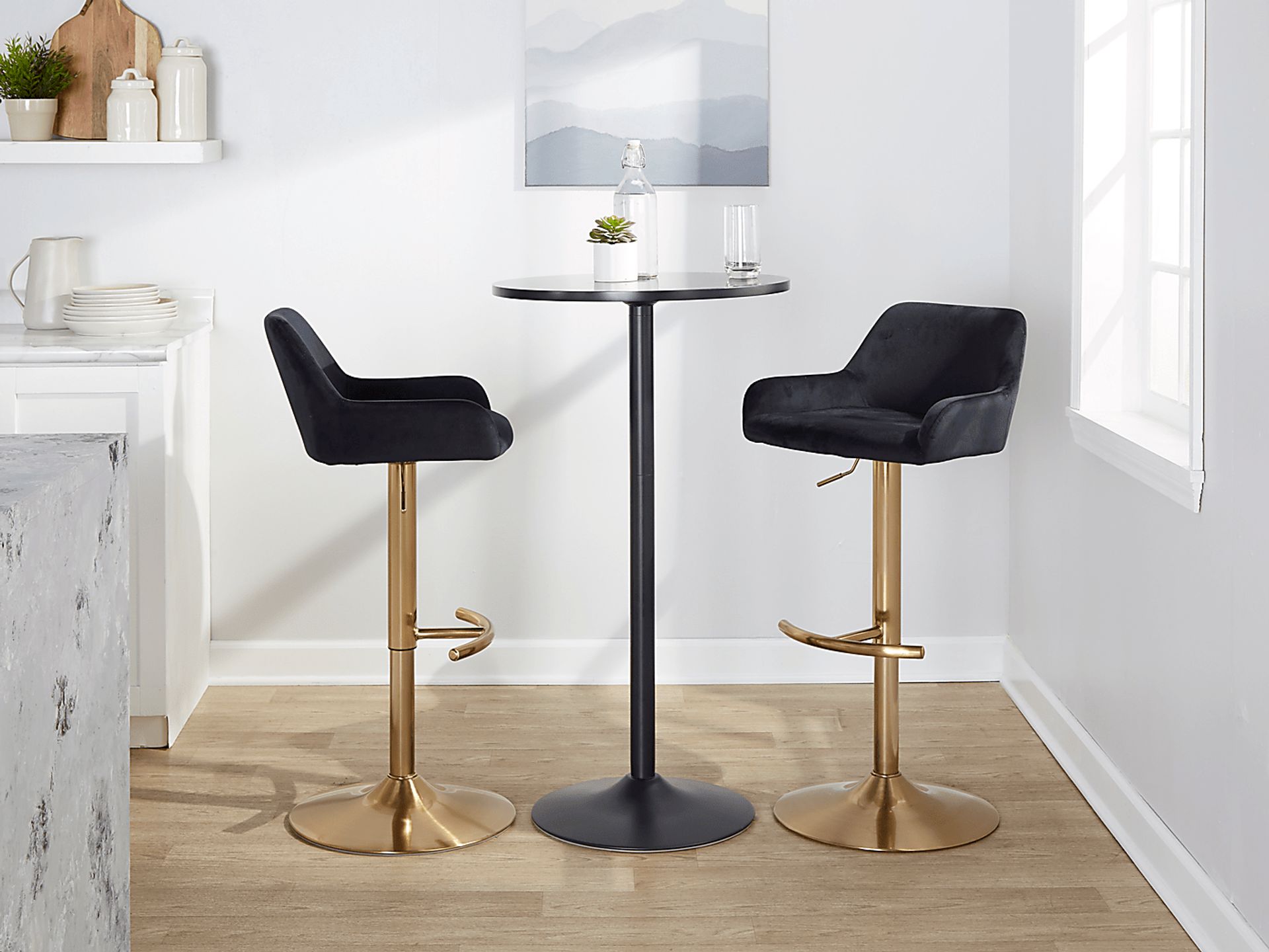 Rimcrest IV Black Adjustable Swivel Barstool, Set of 2 - Image 5