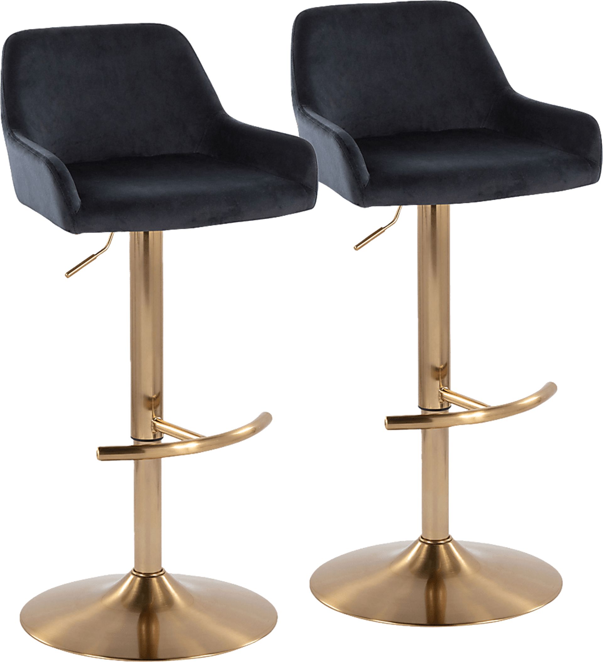 Rimcrest IV Black Adjustable Swivel Barstool, Set of 2 - Image 1