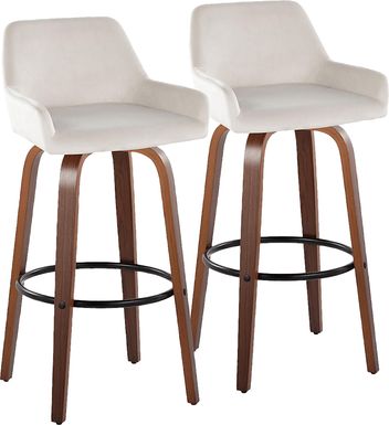 Rimcrest IV White Swivel Barstool, Set of 2