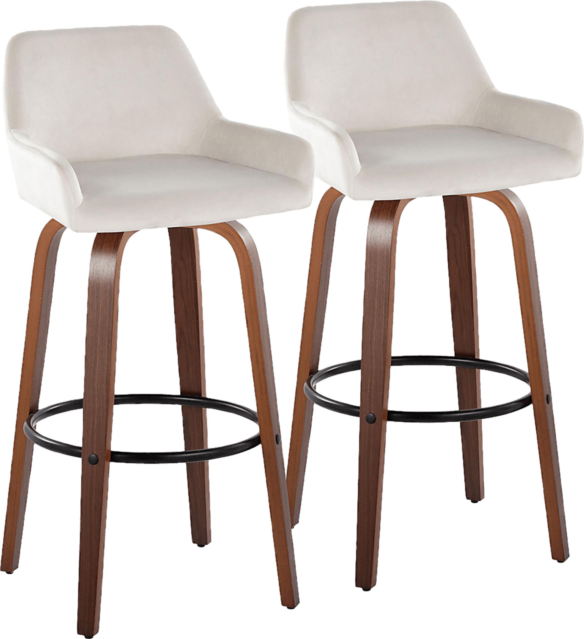 Rimcrest IV White Swivel Barstool, Set of 2 - Image 1