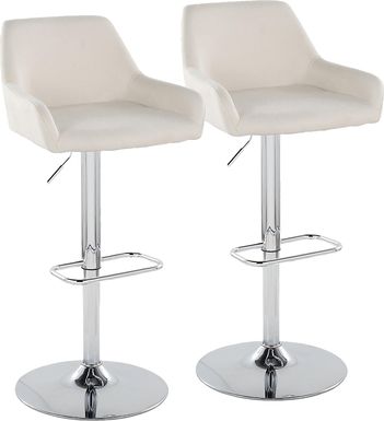 Rimcrest IX Cream Adjustable Swivel Barstool, Set of 2