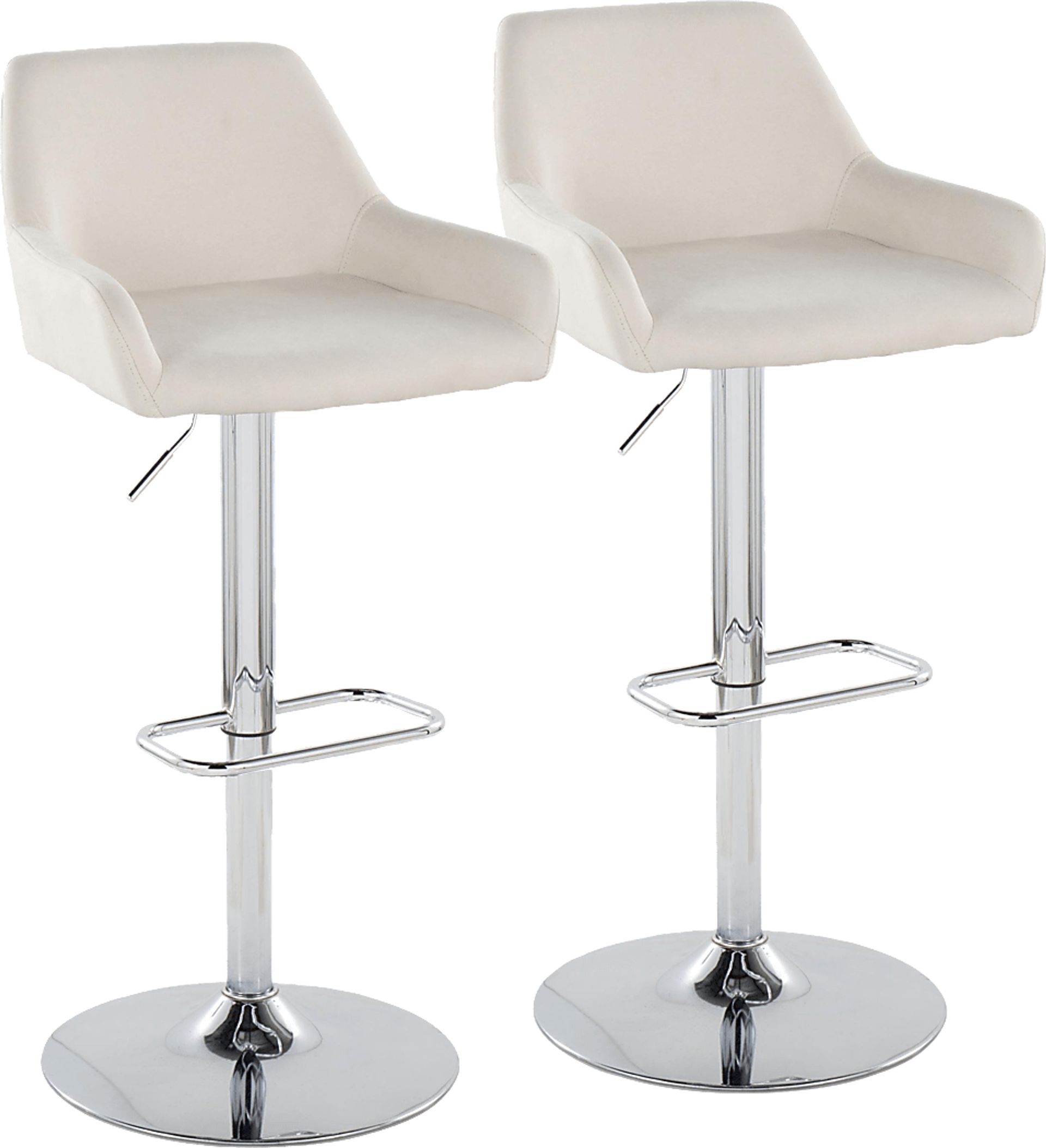 Rimcrest IX Cream Adjustable Swivel Barstool, Set of 2 - Image 1