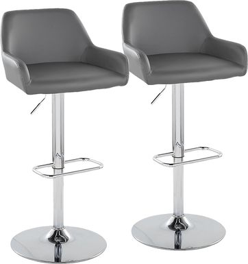 Rimcrest IX Gray Adjustable Swivel Barstool, Set of 2