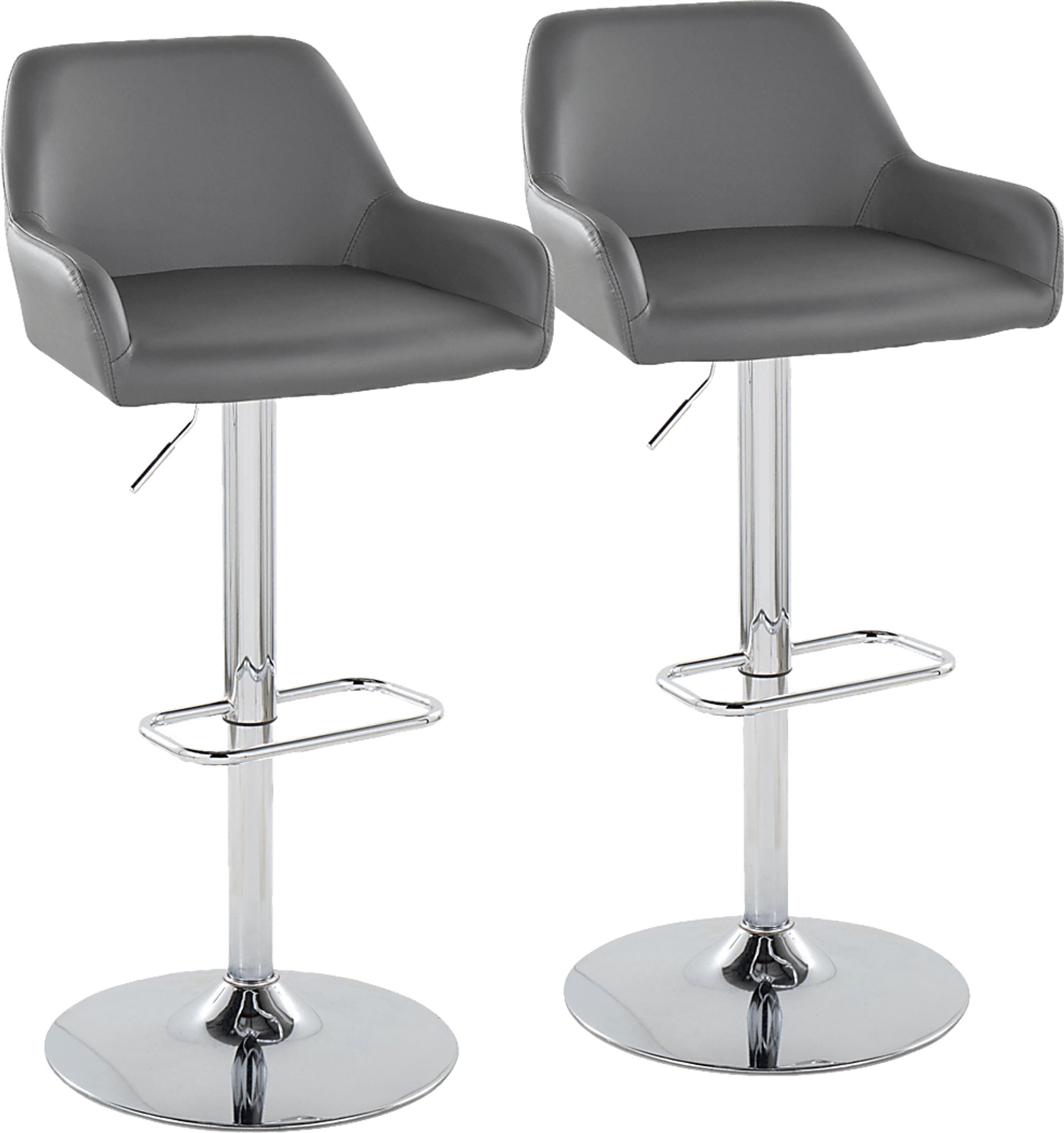 Rimcrest IX Gray Adjustable Swivel Barstool, Set of 2 - Image 1