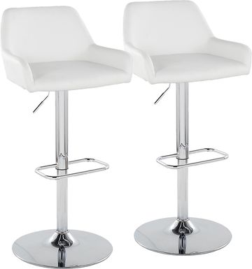 Rimcrest IX White Adjustable Swivel Barstool, Set of 2