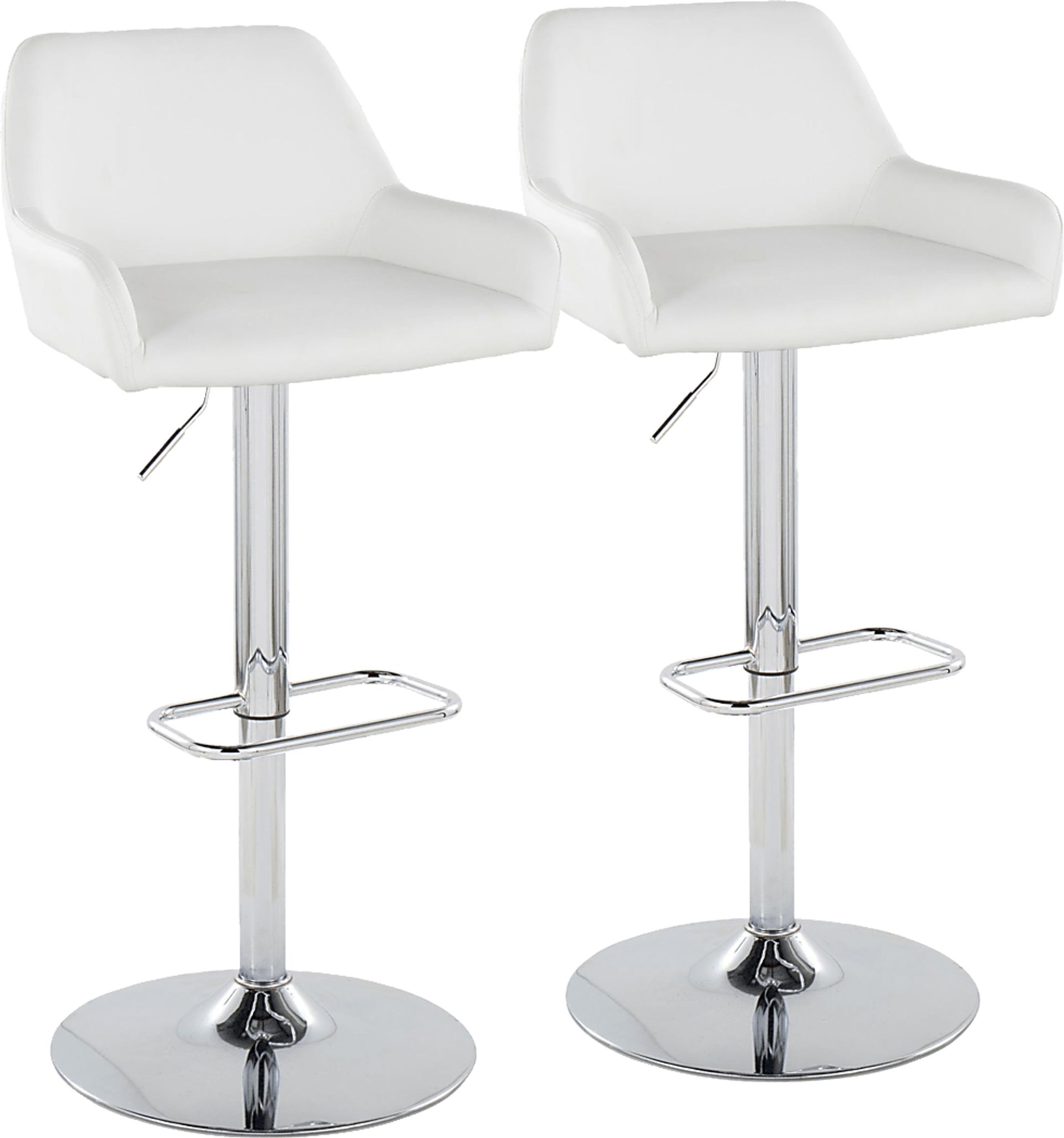 Rimcrest IX White Adjustable Swivel Barstool, Set of 2 - Image 1