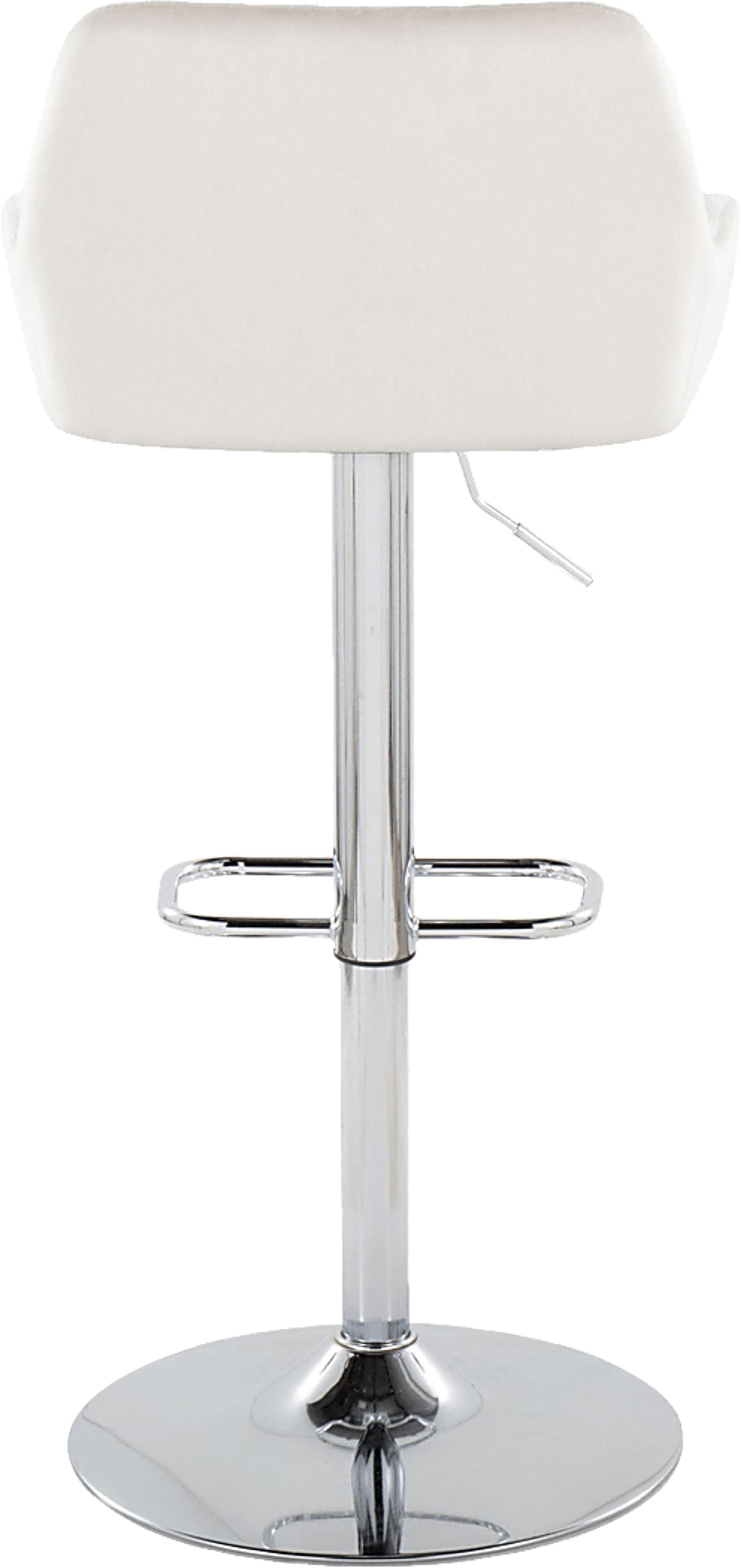 Rimcrest IX White Velvet Adjustable Swivel Barstool, Set of 2 - Image 5