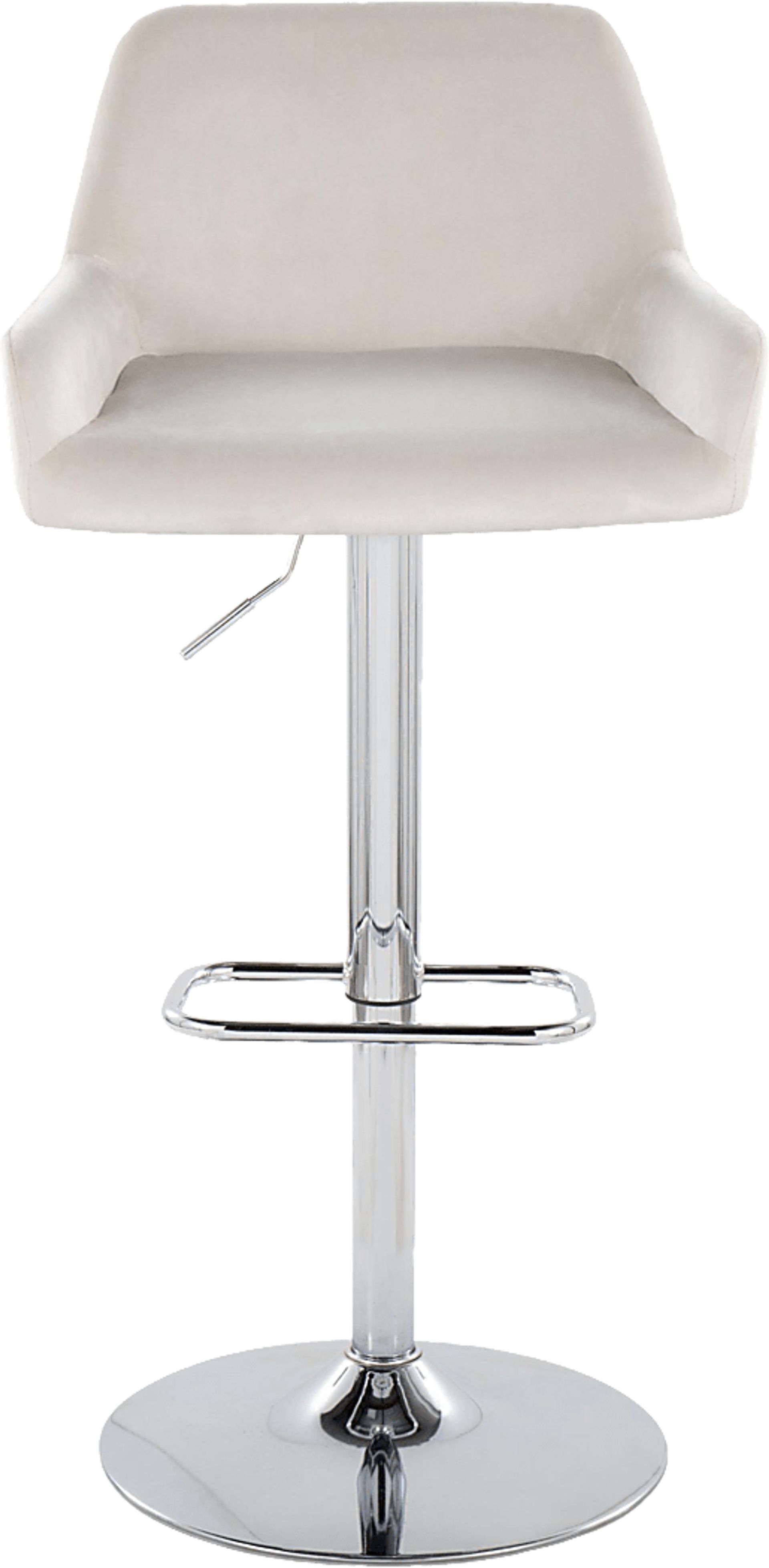 Rimcrest IX White Velvet Adjustable Swivel Barstool, Set of 2 - Image 6