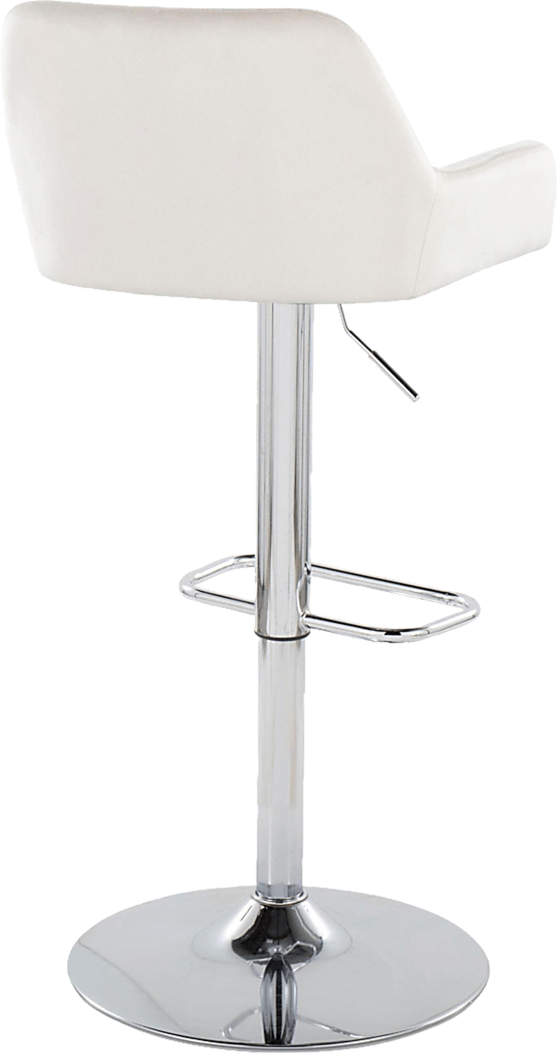 Rimcrest IX White Velvet Adjustable Swivel Barstool, Set of 2 - Image 7