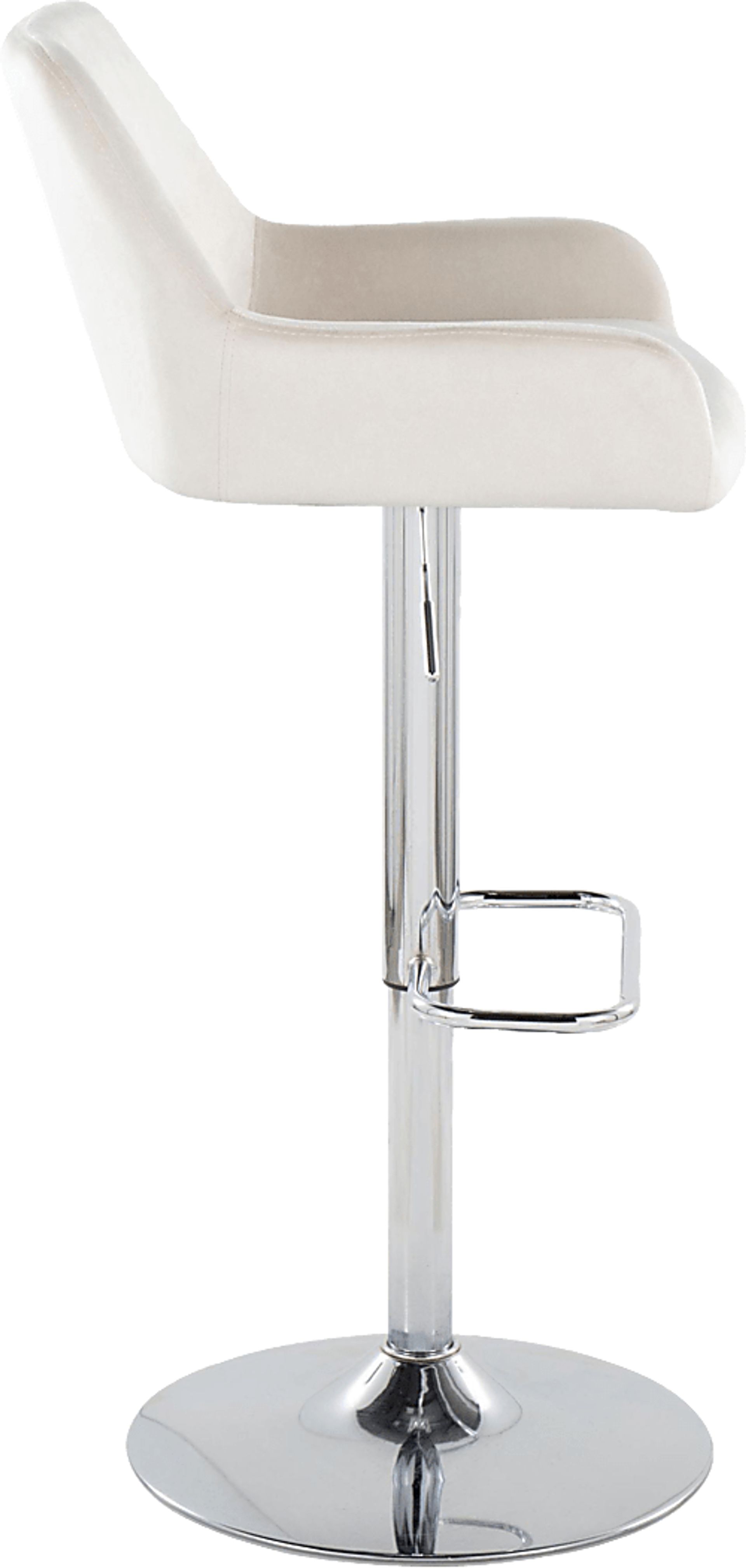 Rimcrest IX White Velvet Adjustable Swivel Barstool, Set of 2 - Image 8
