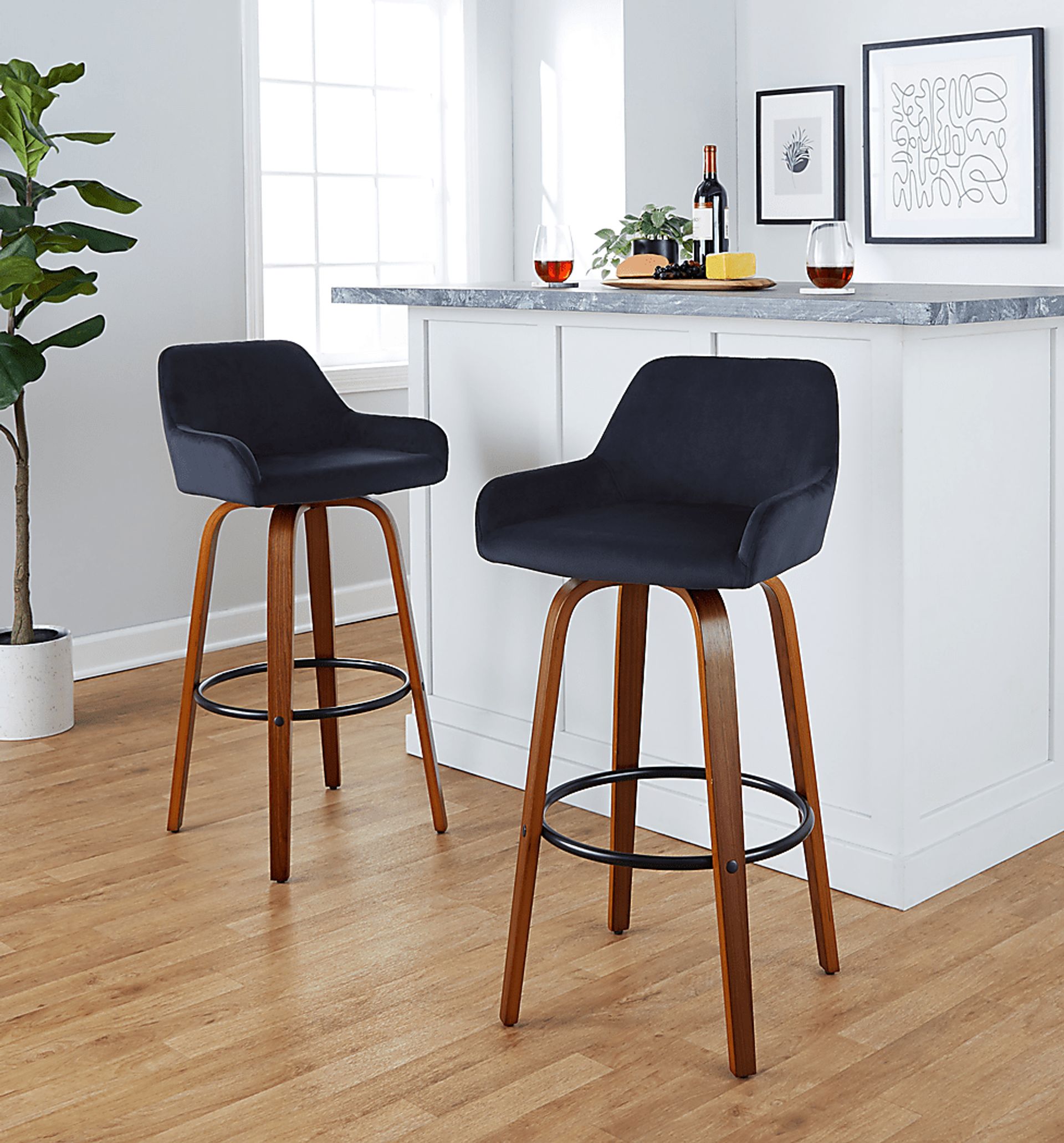 Rimcrest VI Black Swivel Barstool, Set of 2 - Image 2