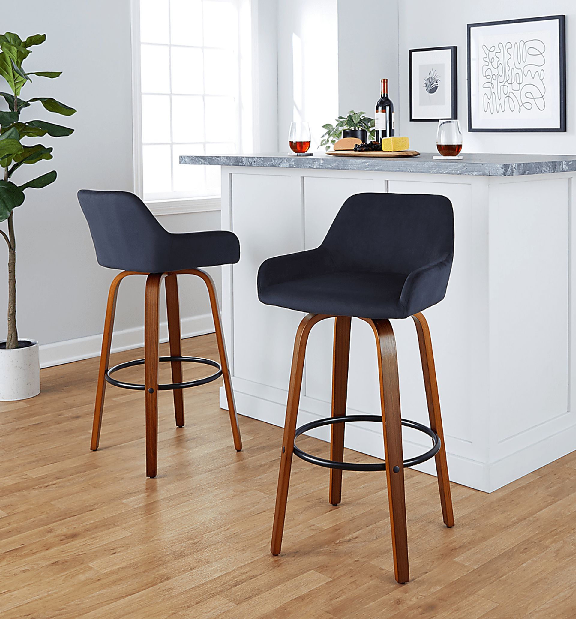 Rimcrest VI Black Swivel Barstool, Set of 2 - Image 3