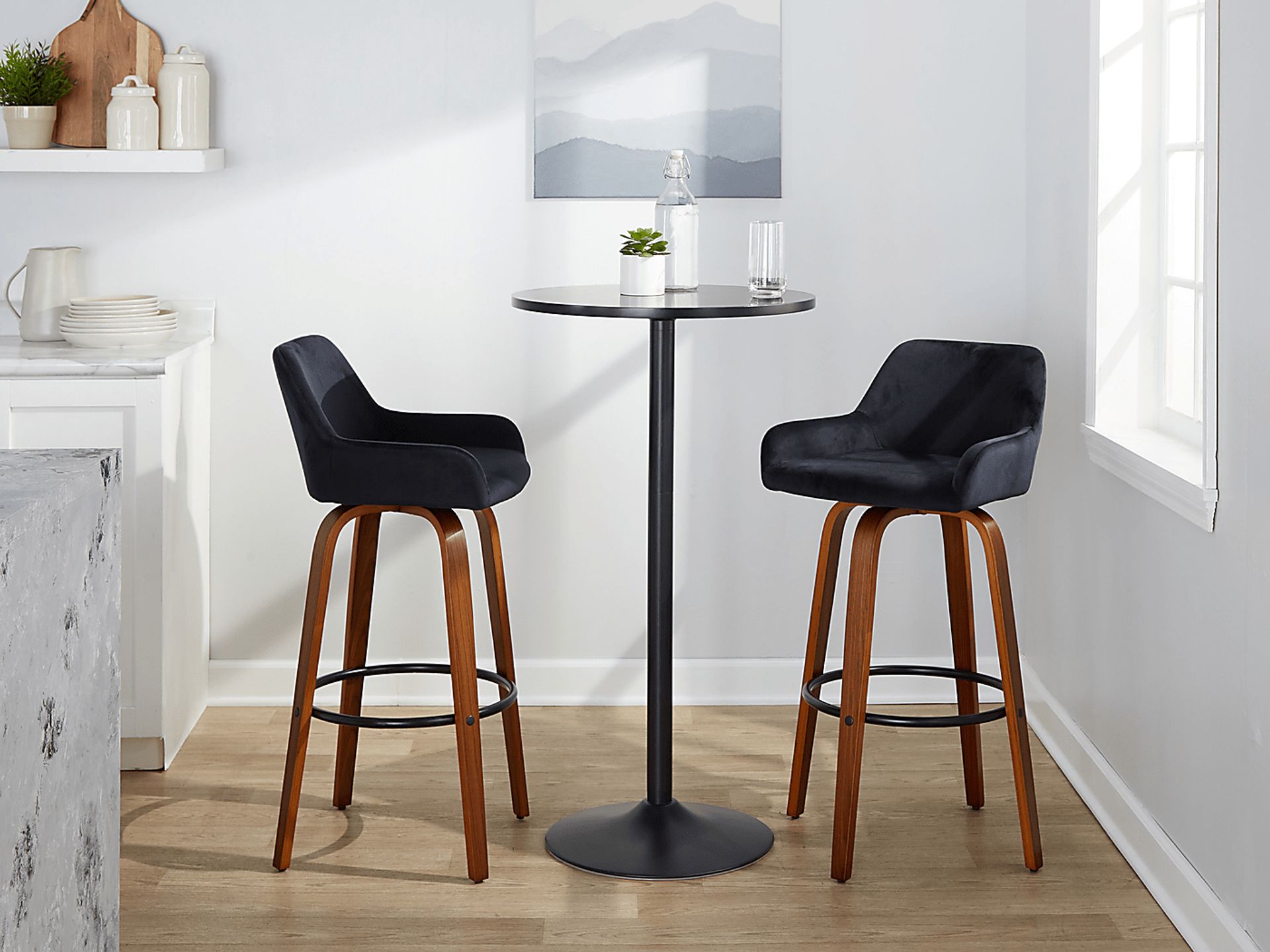 Rimcrest VI Black Swivel Barstool, Set of 2 - Image 4
