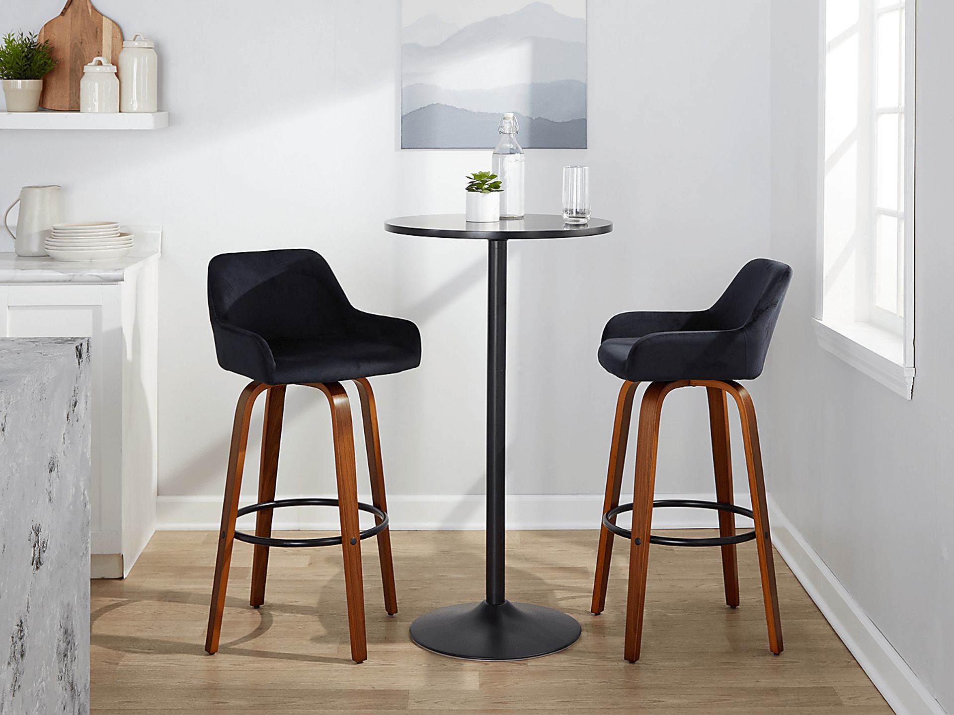 Rimcrest VI Black Swivel Barstool, Set of 2 - Image 5