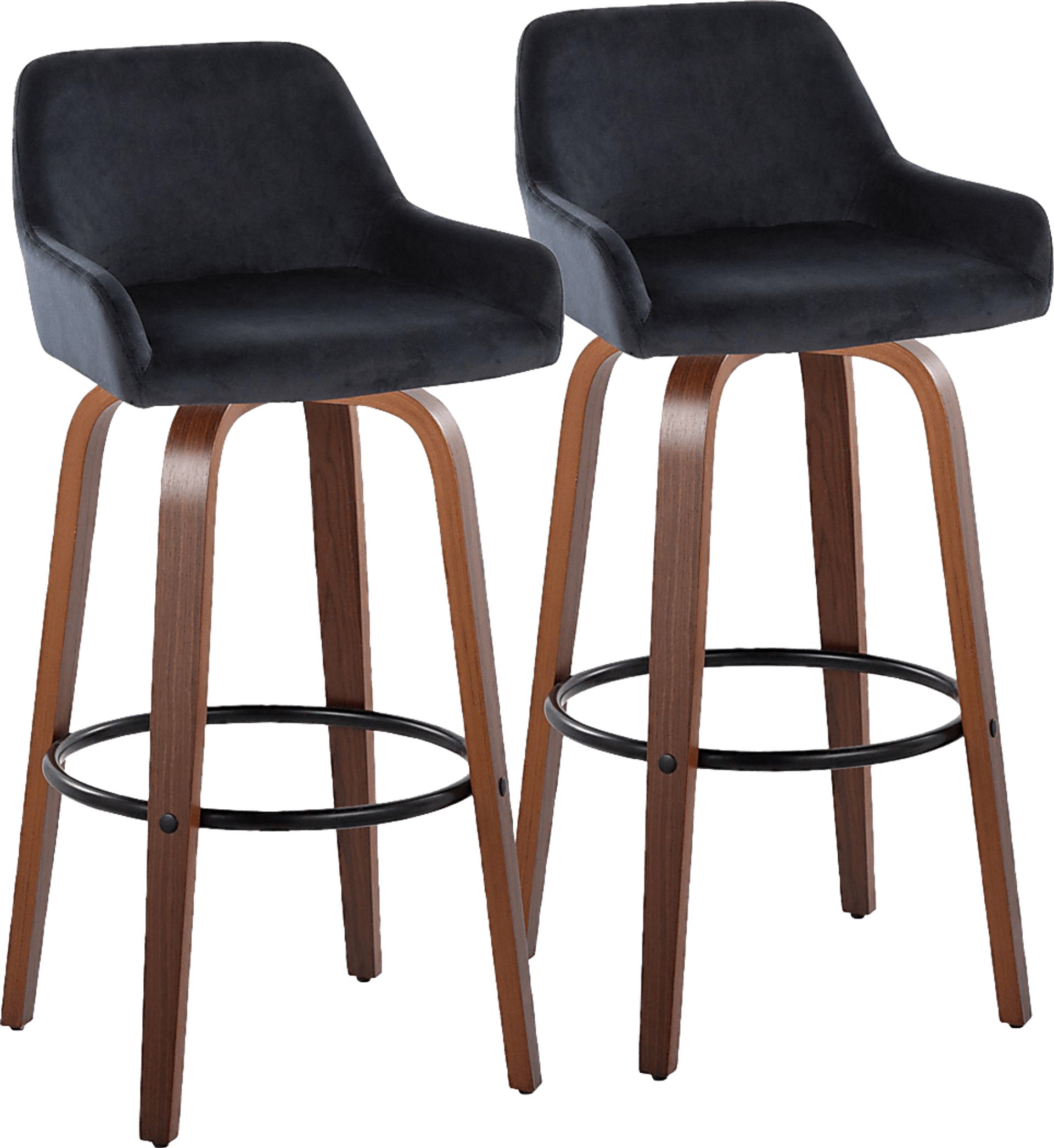 Rimcrest VI Black Swivel Barstool, Set of 2 - Image 1