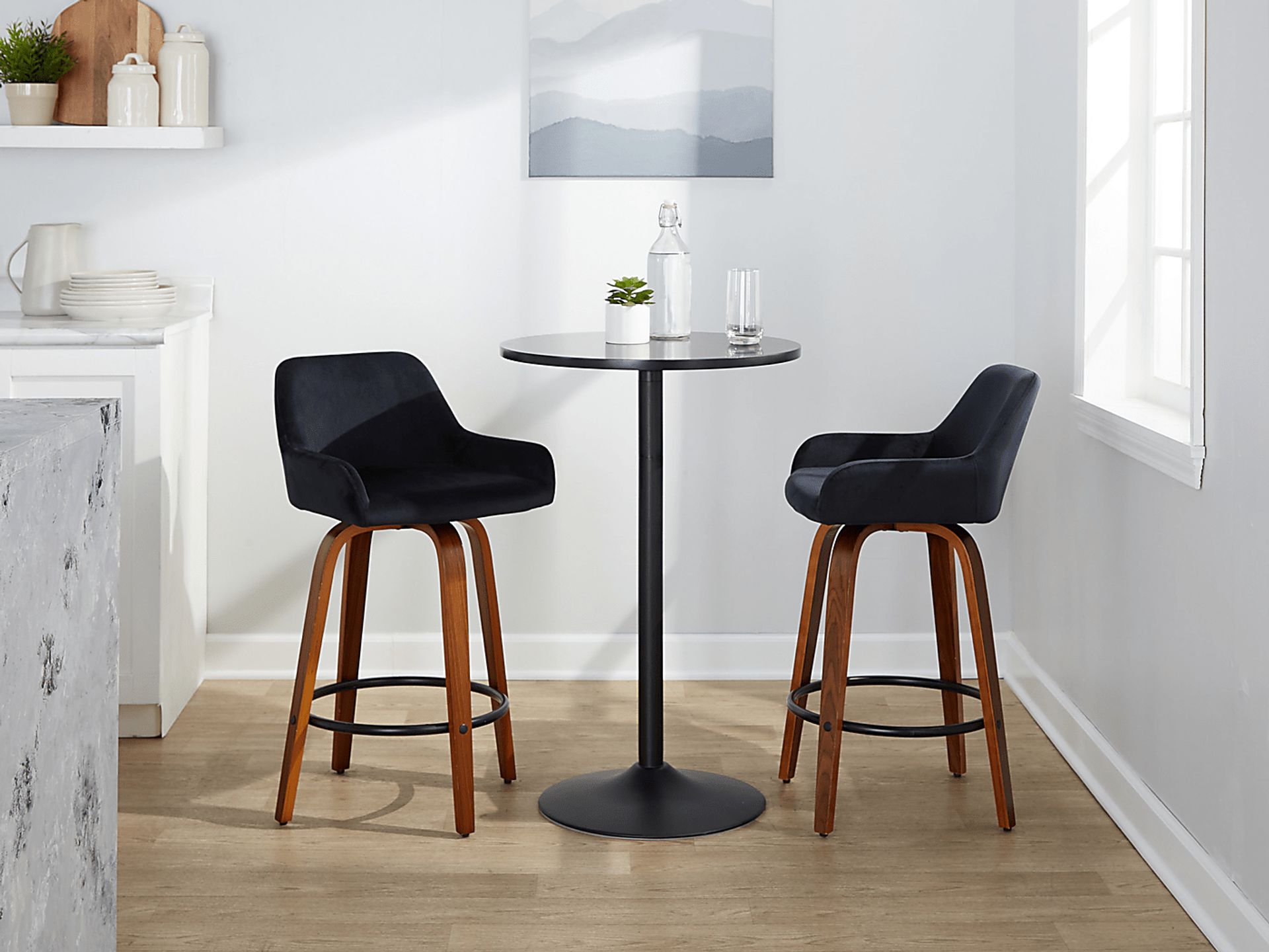 Rimcrest VI Black Swivel Counter Height Stool, Set of 2 - Image 4