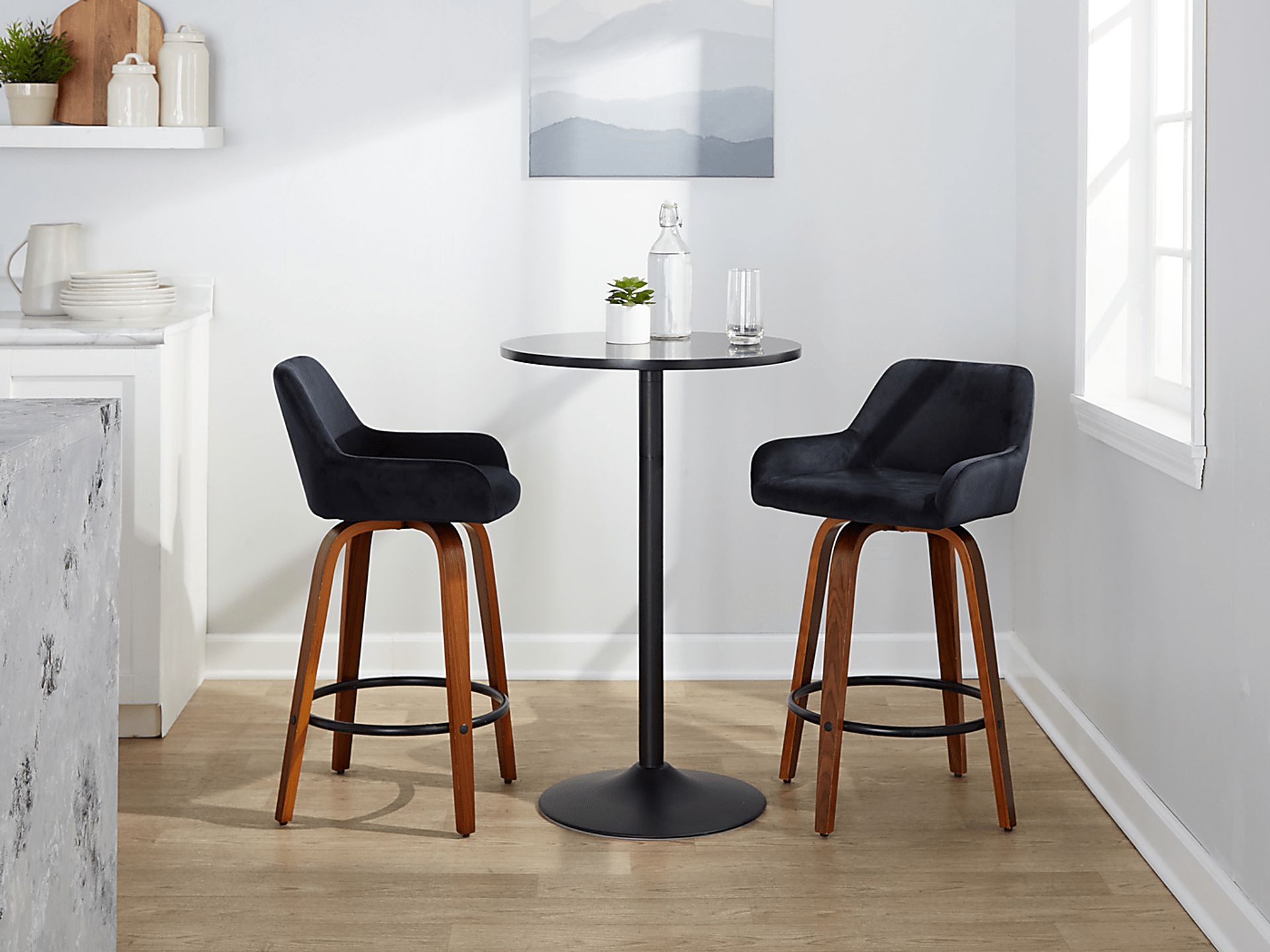 Rimcrest VI Black Swivel Counter Height Stool, Set of 2 - Image 5