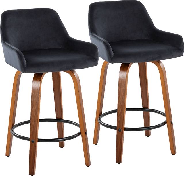 Rimcrest VI Black Swivel Counter Height Stool, Set of 2 - Thumbnail - Image 1