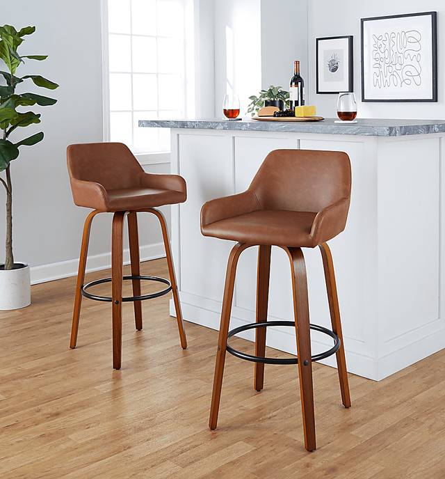 Rimcrest VI Camel Swivel Barstool, Set of 2 - Thumbnail - Image 3