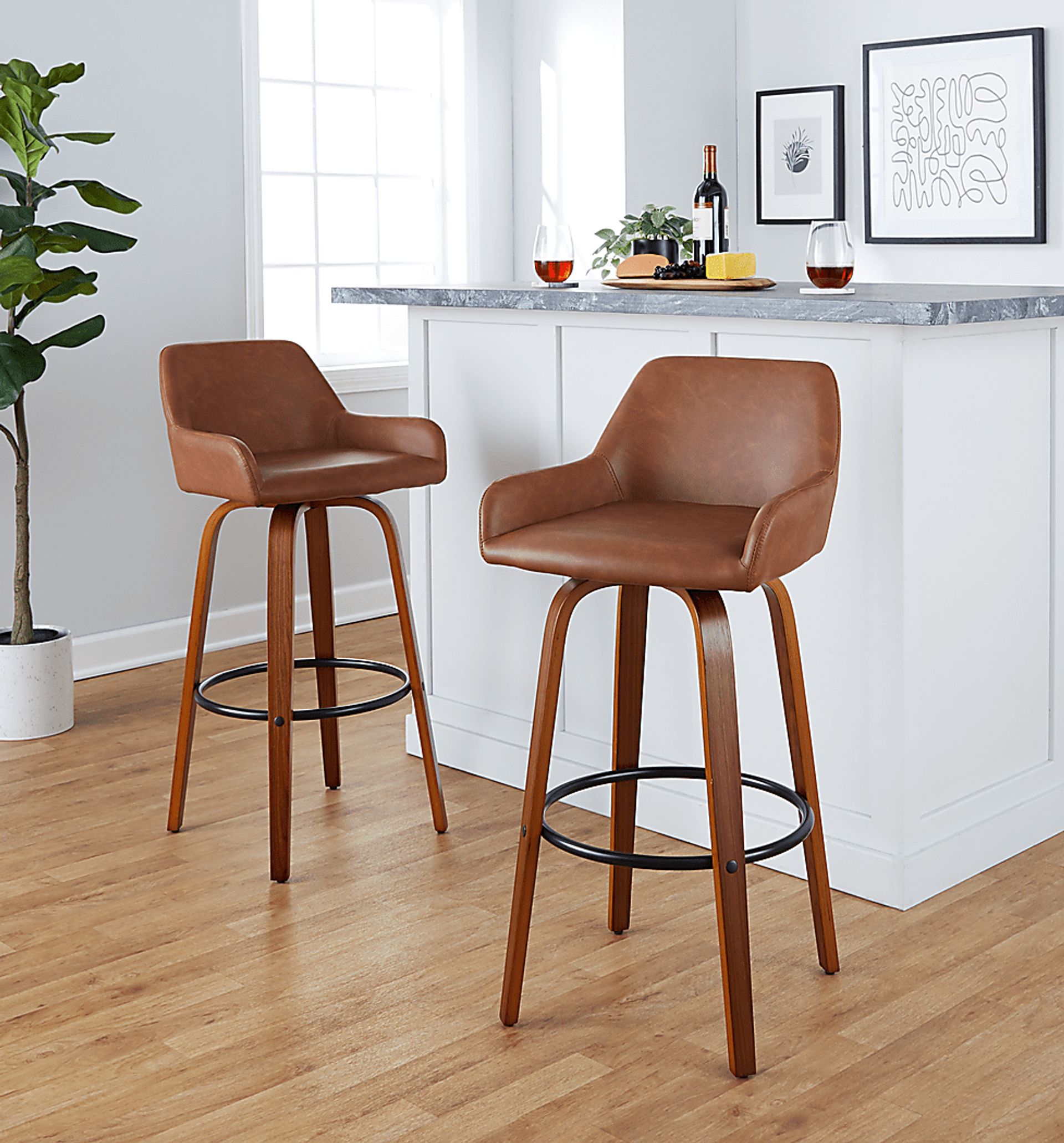 Rimcrest VI Camel Swivel Barstool, Set of 2 - Image 3