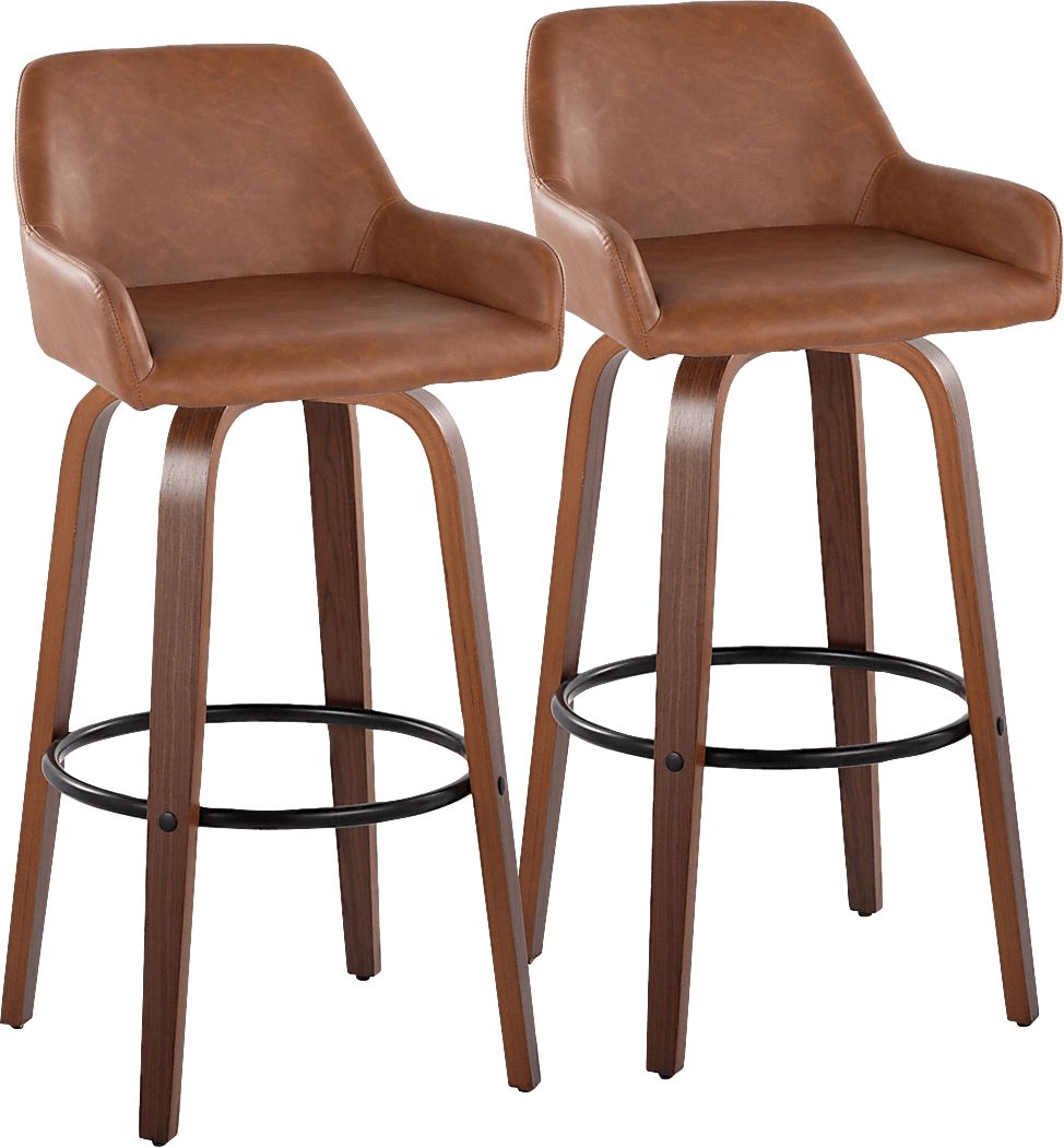 Rimcrest VI Camel Swivel Barstool, Set of 2
