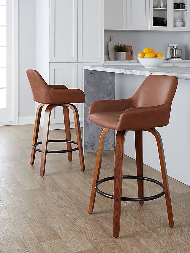 Rimcrest VI Camel Swivel Counter Height Stool, Set of 2 - Thumbnail - Image 2