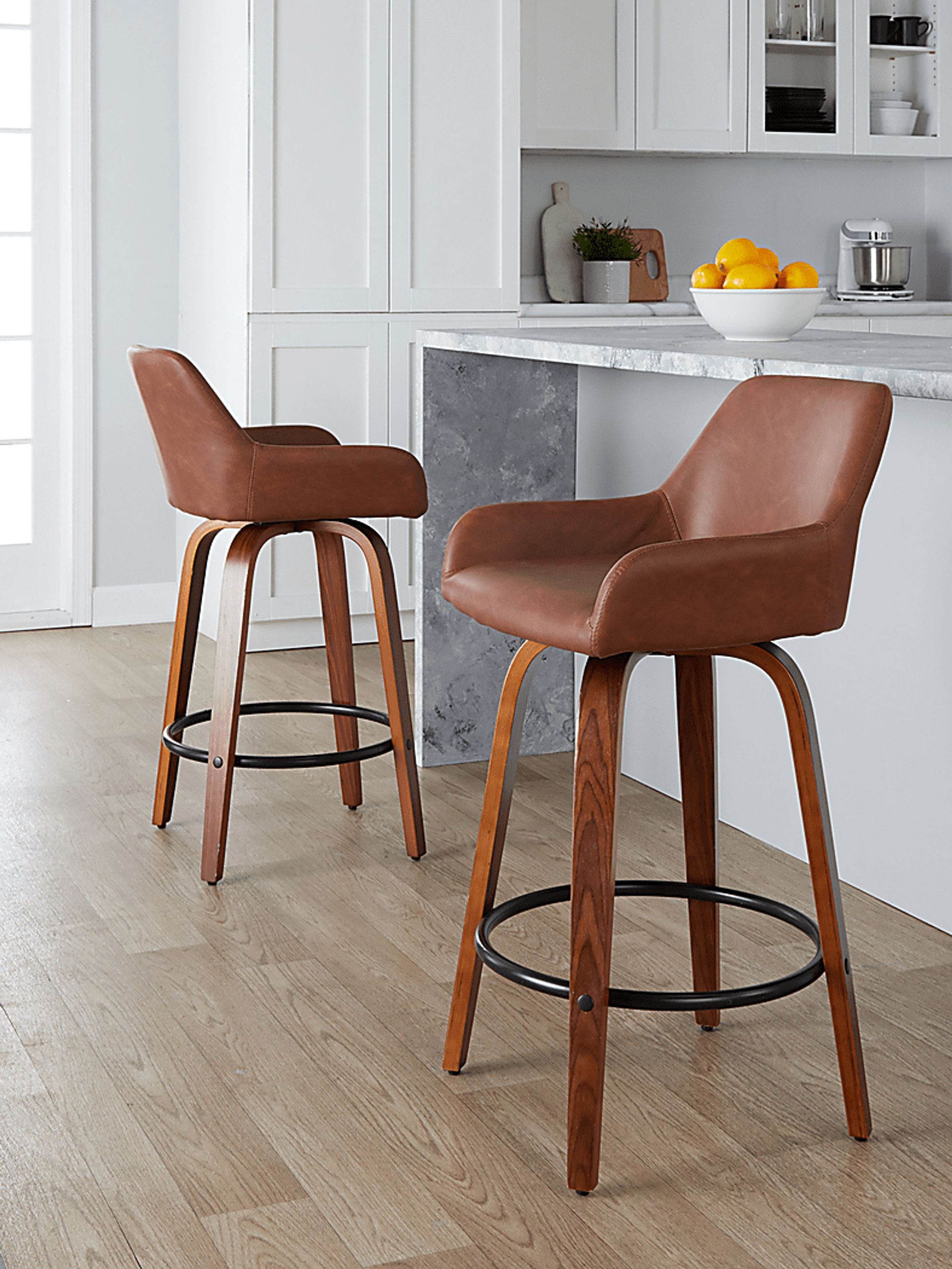 Rimcrest VI Camel Swivel Counter Height Stool, Set of 2 - Image 2
