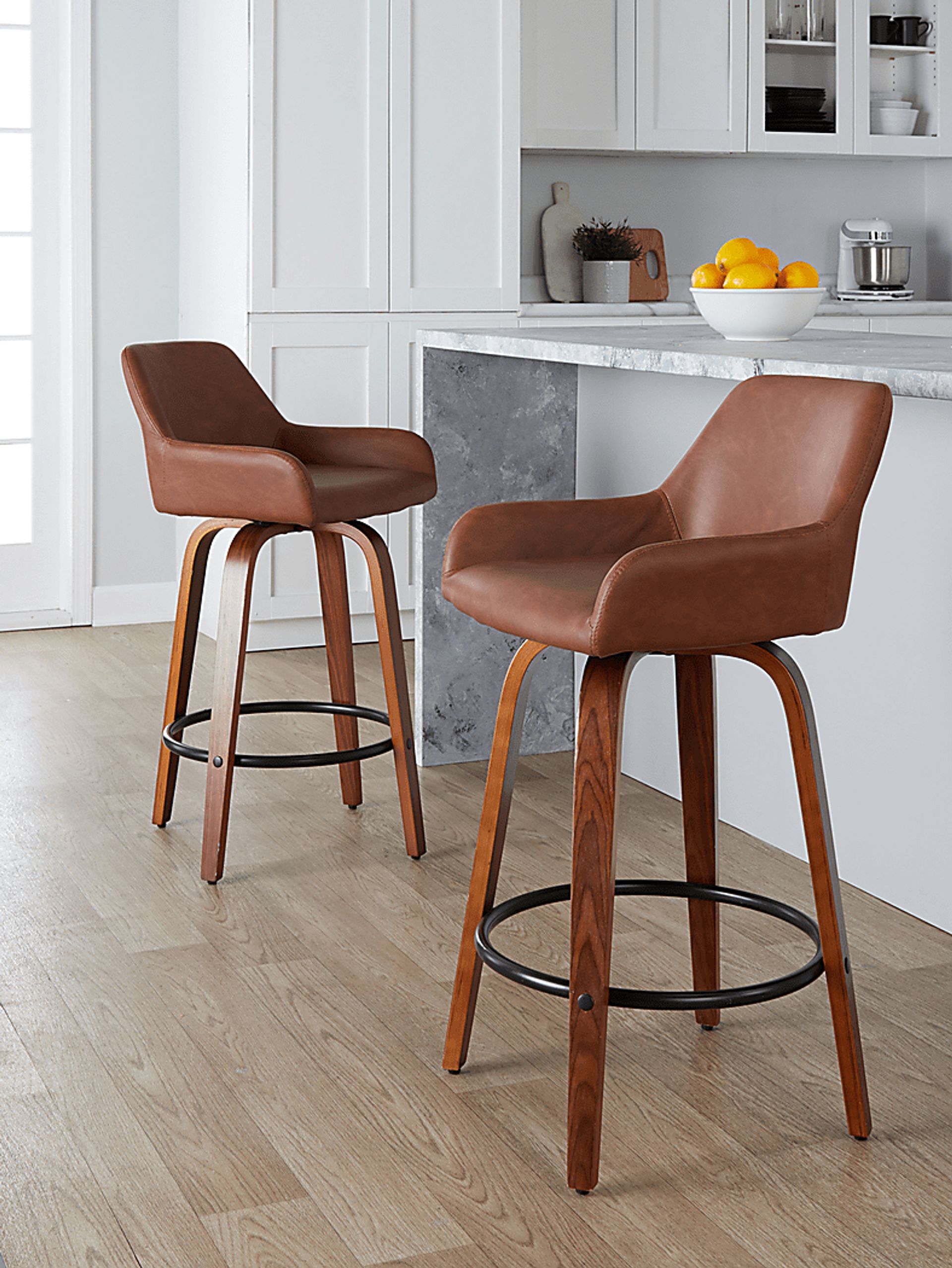 Rimcrest VI Camel Swivel Counter Height Stool, Set of 2 - Image 3