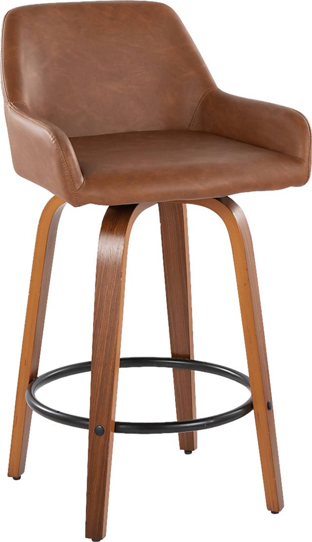Rimcrest VI Camel Swivel Counter Height Stool, Set of 2 - Thumbnail - Image 6