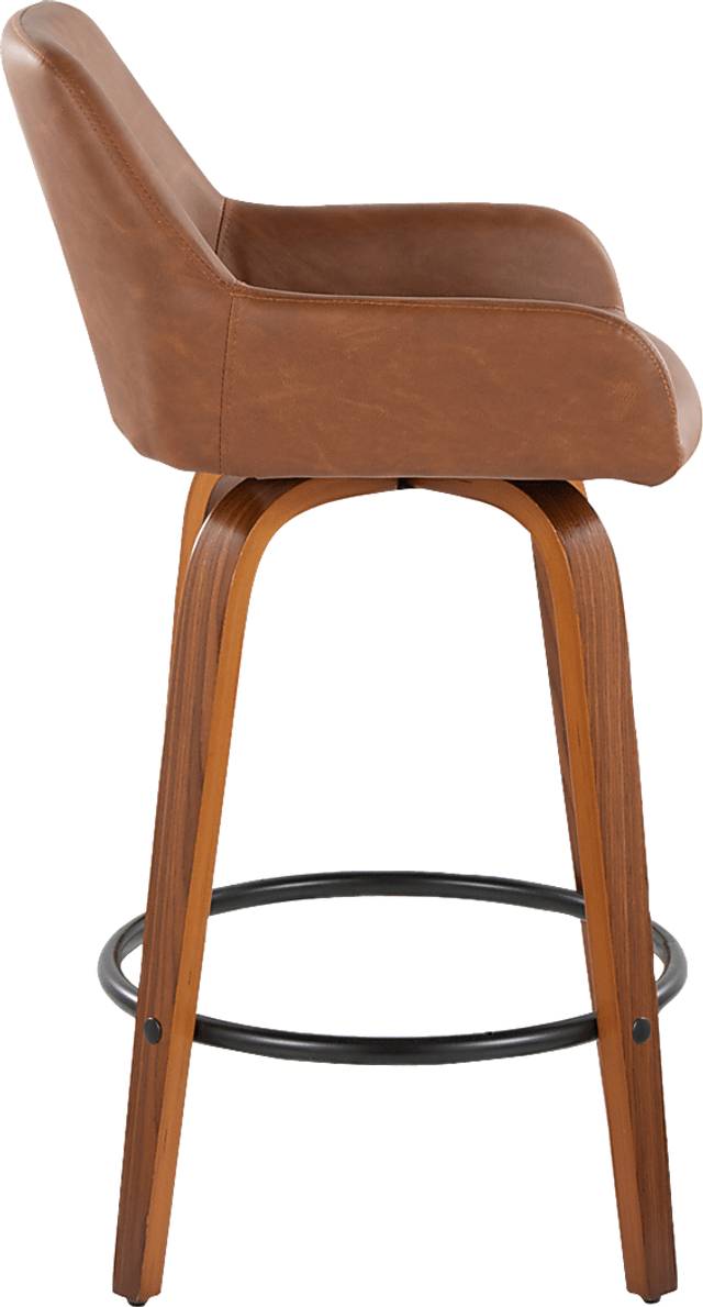 Rimcrest VI Camel Swivel Counter Height Stool, Set of 2 - Thumbnail - Image 7