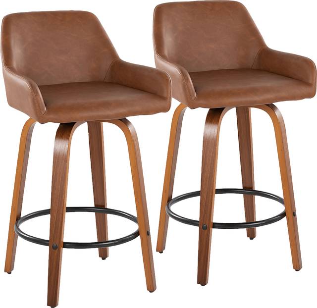 Rimcrest VI Camel Swivel Counter Height Stool, Set of 2 - Thumbnail - Image 1
