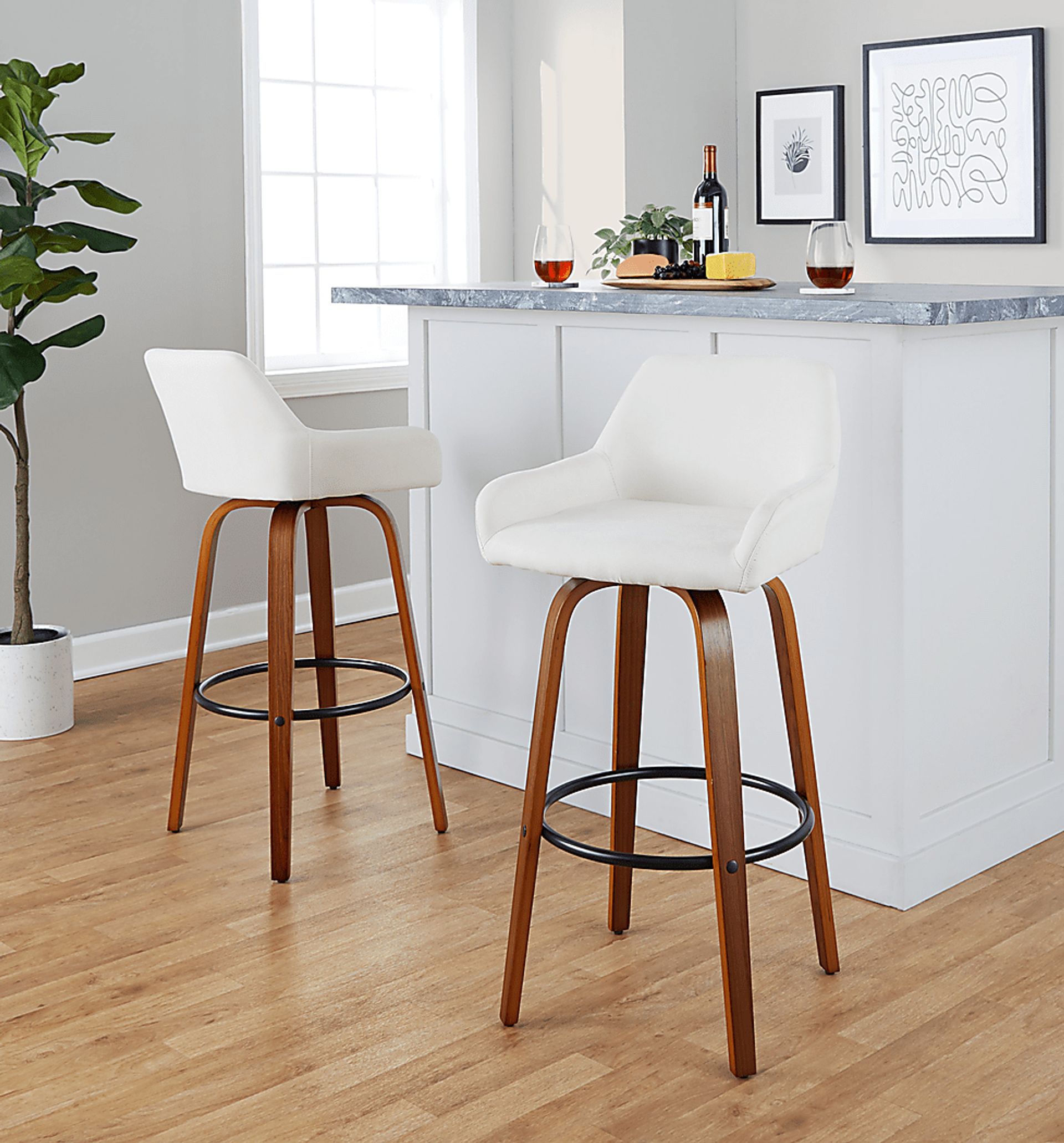 Rimcrest VI Cream Swivel Barstool, Set of 2 - Image 2