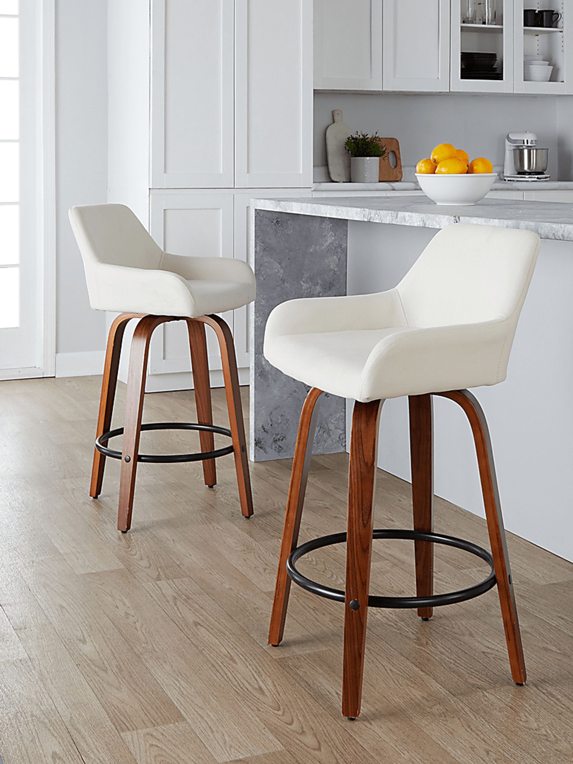 Rimcrest VI Cream Swivel Counter Height Stool, Set of 2 - Image 2
