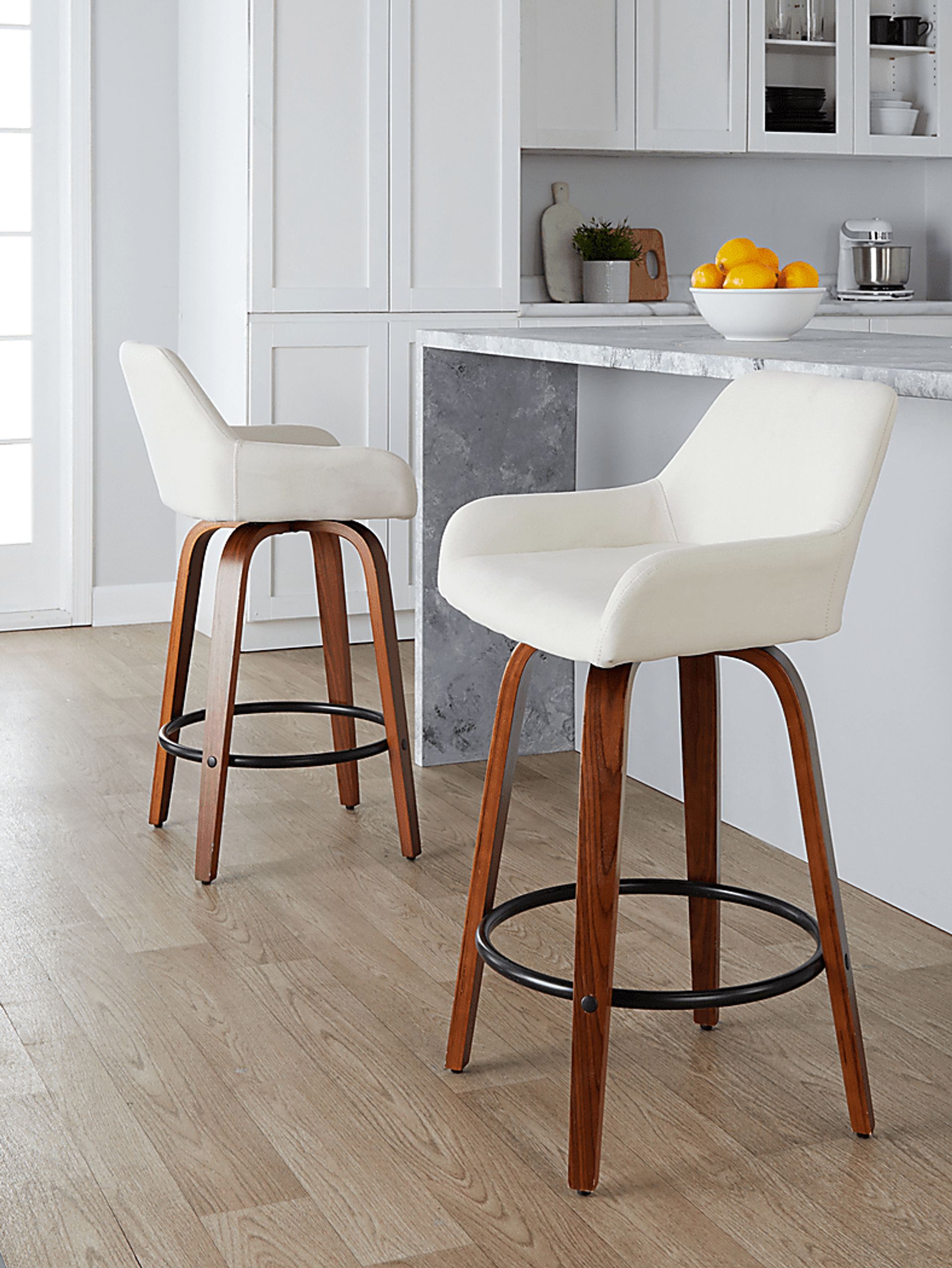 Rimcrest VI Cream Swivel Counter Height Stool, Set of 2 - Image 3