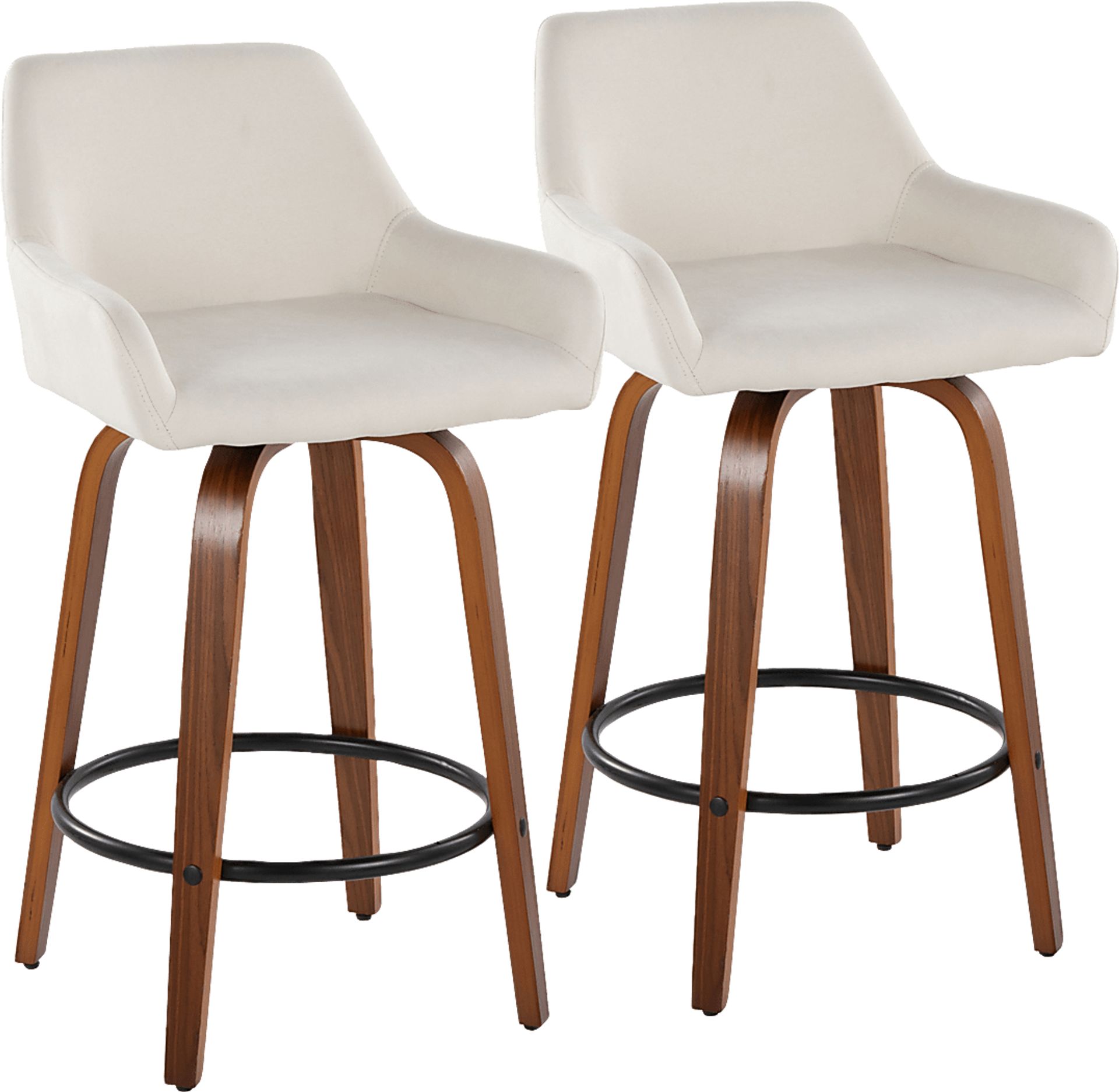 Rimcrest VI Cream Swivel Counter Height Stool, Set of 2 - Image 1