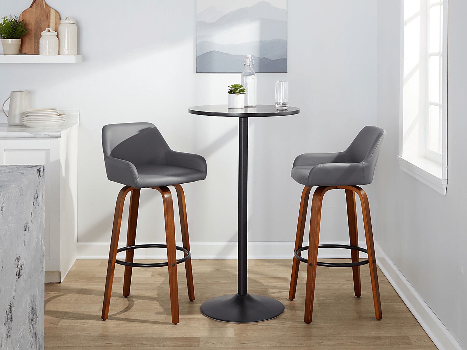 Rimcrest VI Gray Swivel Barstool, Set of 2 - Image 4