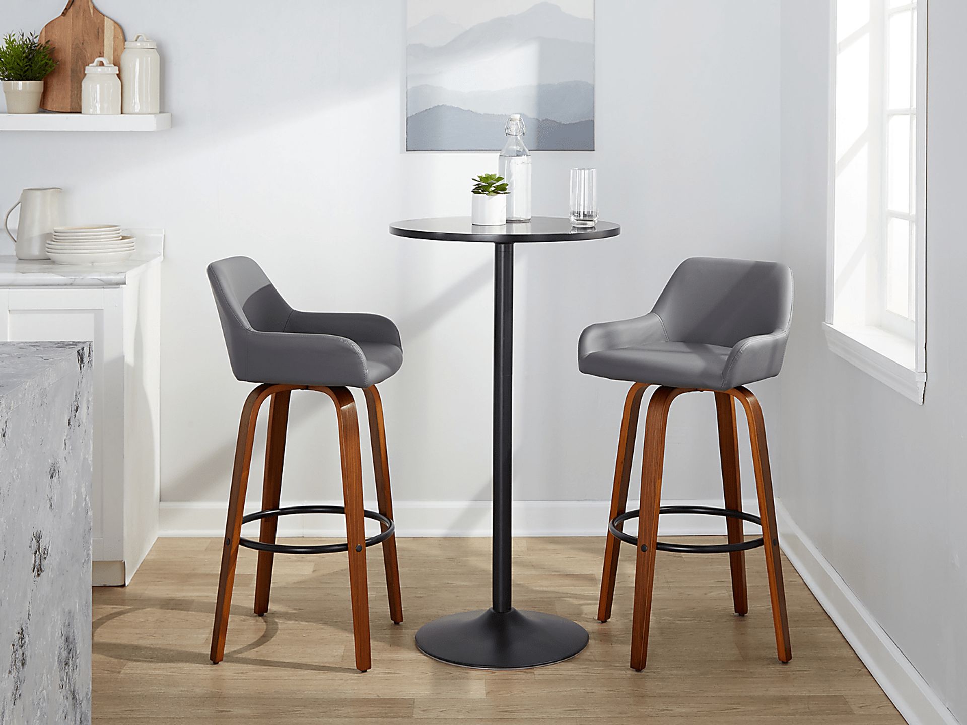 Rimcrest VI Gray Swivel Barstool, Set of 2 - Image 5