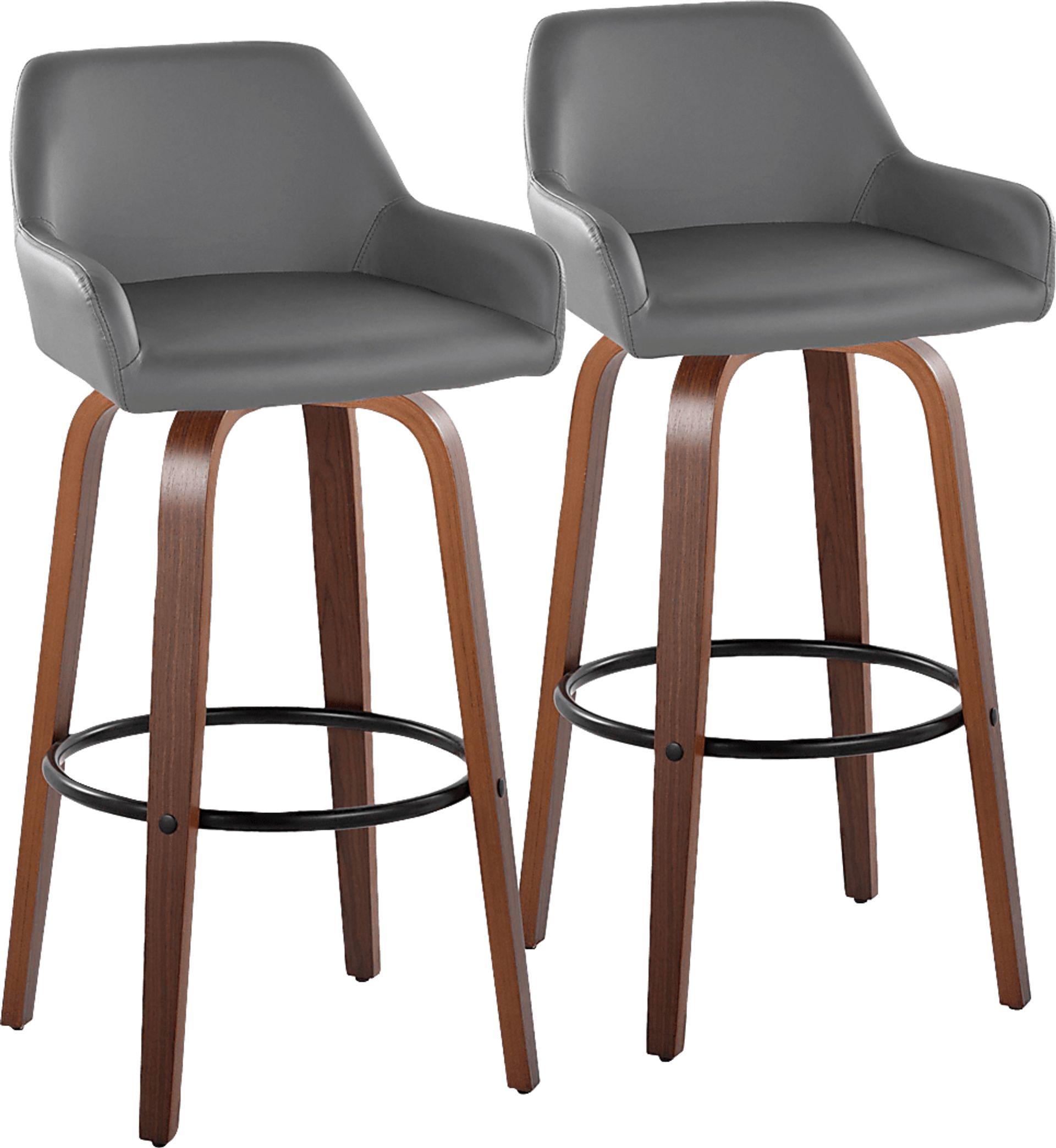 Rimcrest VI Gray Swivel Barstool, Set of 2 - Image 1