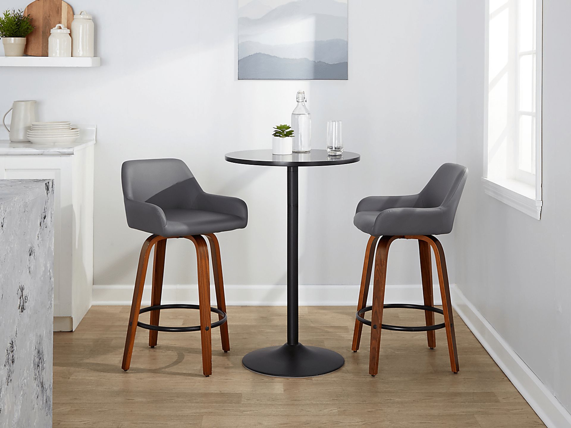 Rimcrest VI Gray Swivel Counter Height Stool, Set of 2 - Image 4