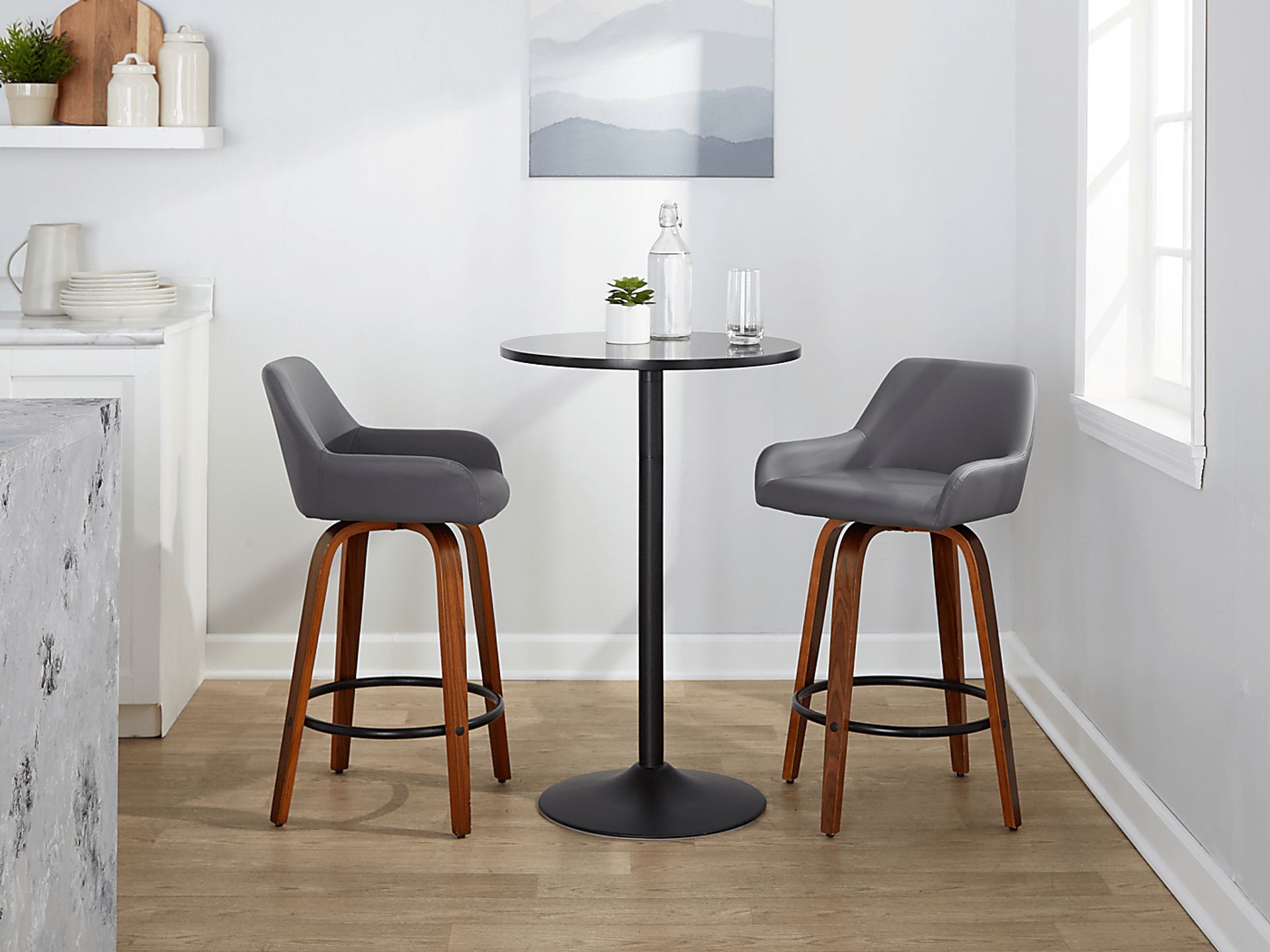 Rimcrest VI Gray Swivel Counter Height Stool, Set of 2 - Image 5