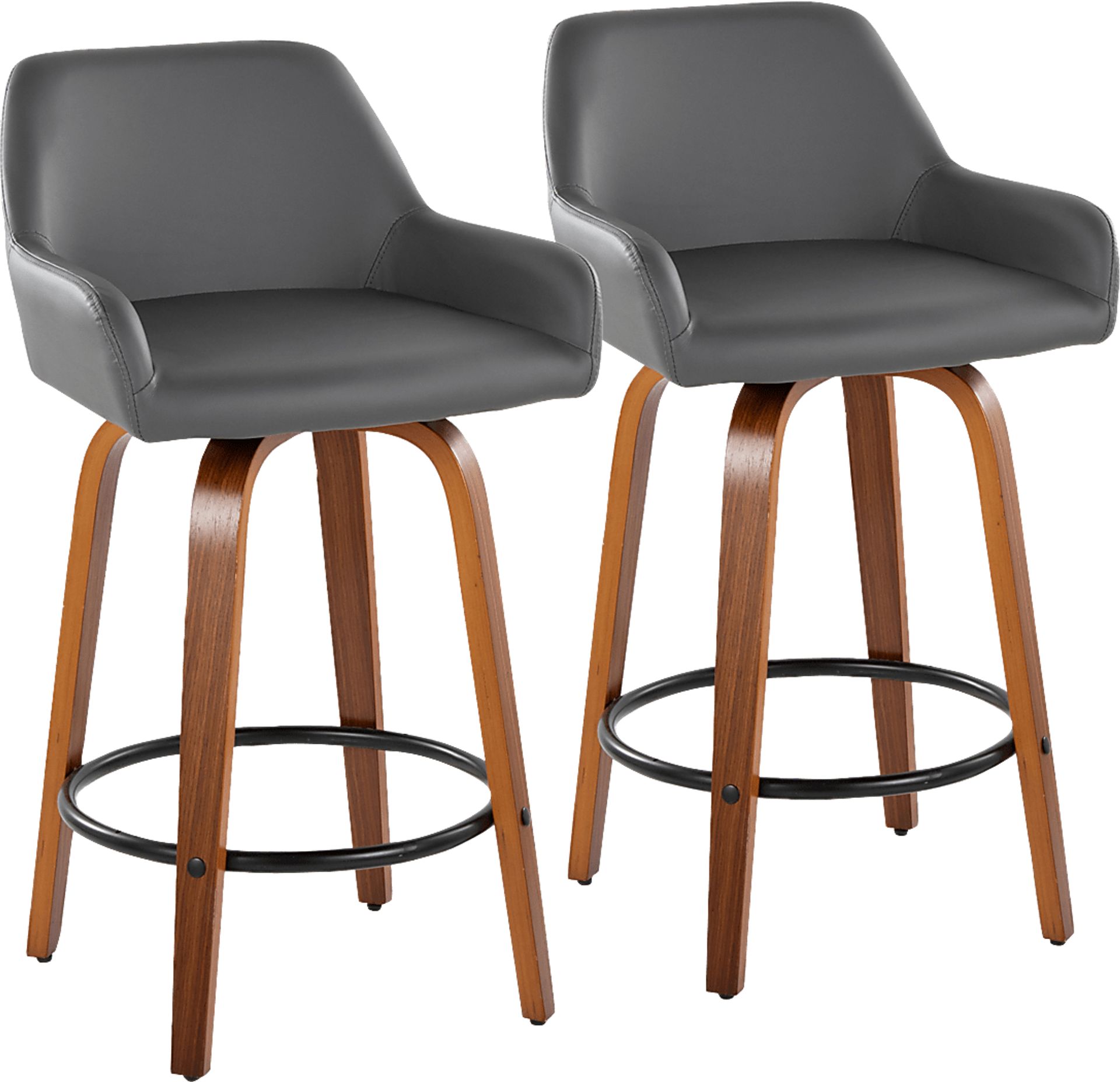 Rimcrest VI Gray Swivel Counter Height Stool, Set of 2 - Image 1